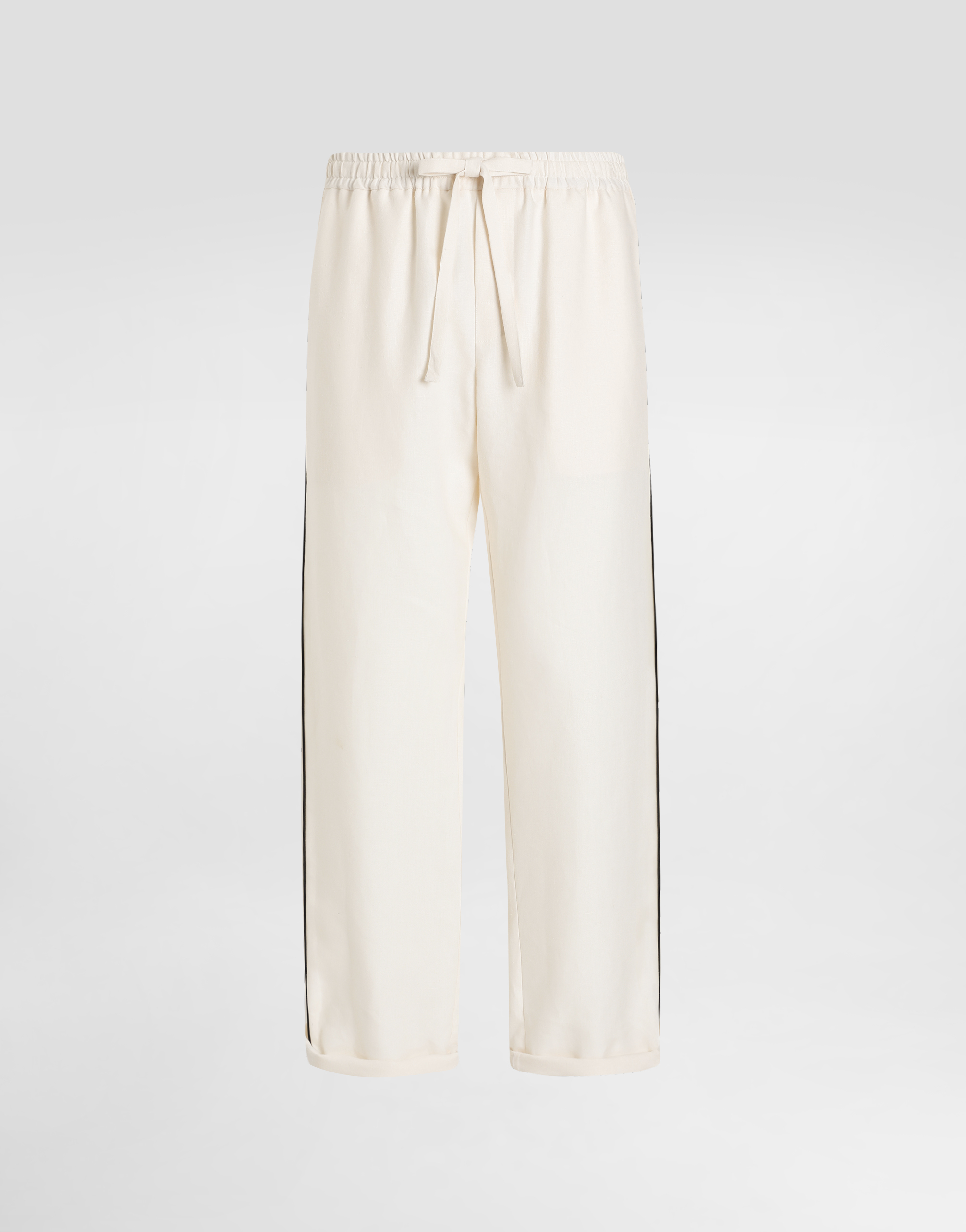 Dolce & Gabbana Linen Fabric Pajama Pants In White