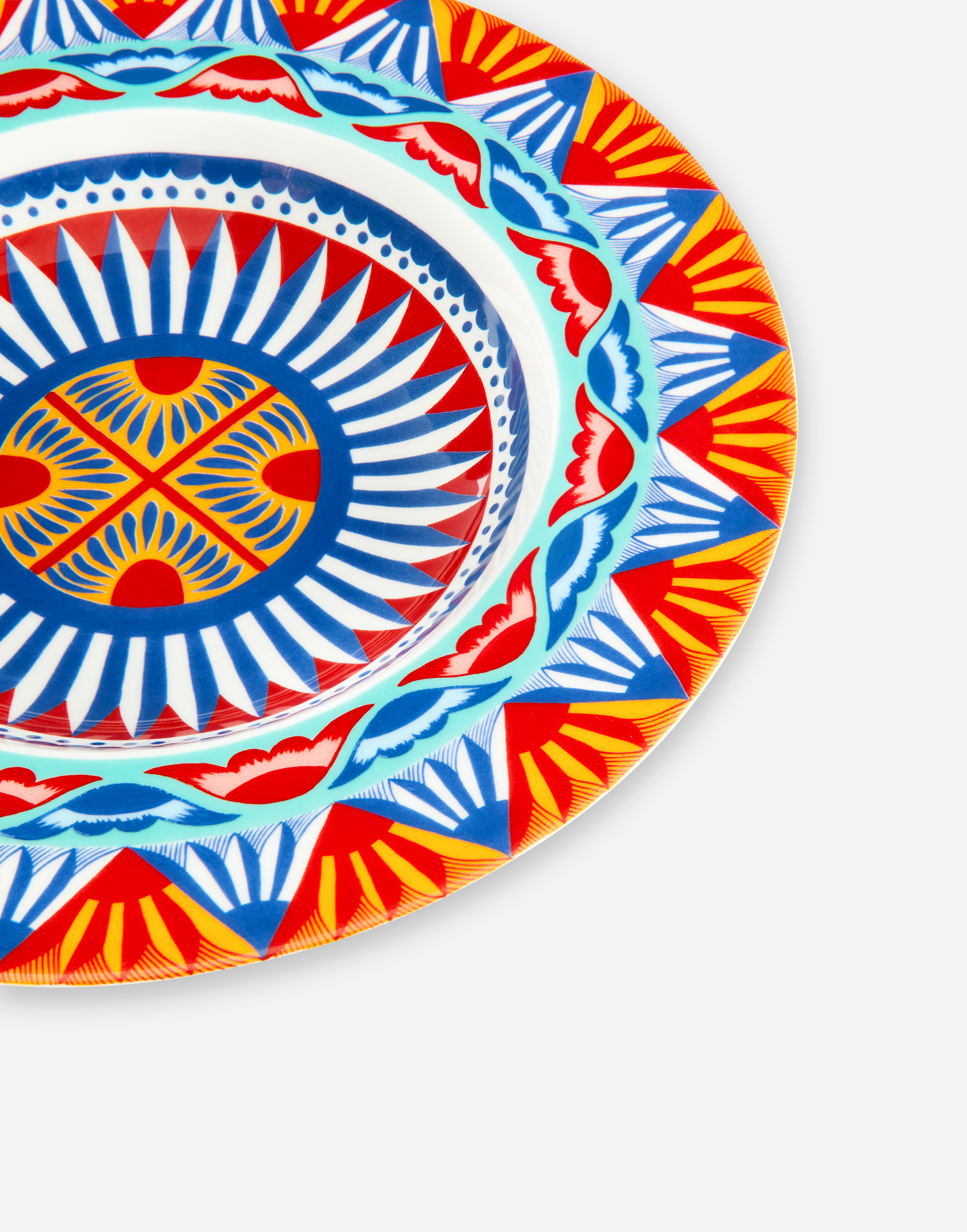 Dolce & Gabbana Set 2 Soup Plates In Fine Porcelain Multicolor Unisex Onesize In Multicolor