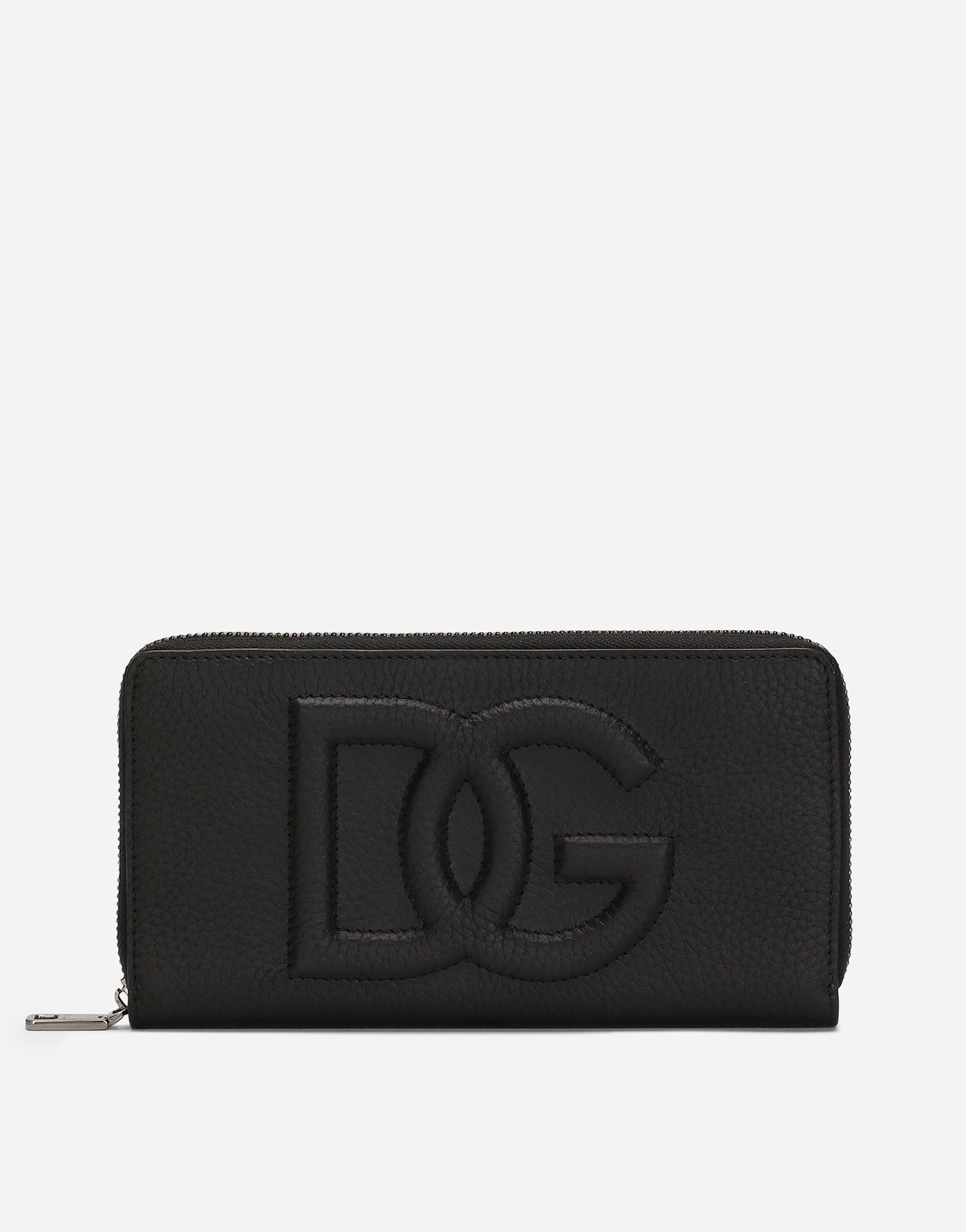 Dolce & Gabbana Zip-around Dg Logo Wallet - Man Wallets And Small Leather Goods Black Onesize