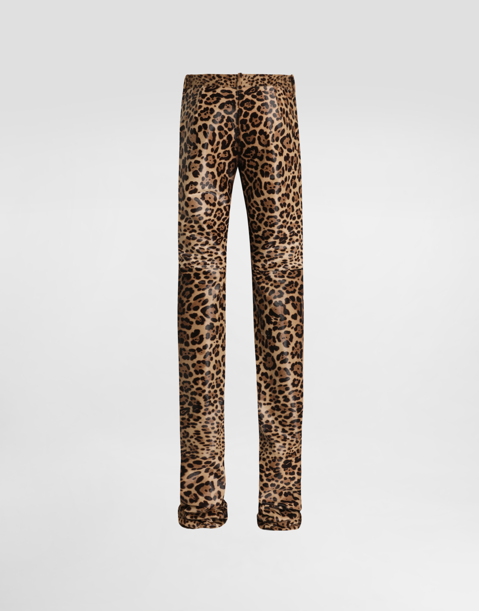 Leopard-print calf trousers