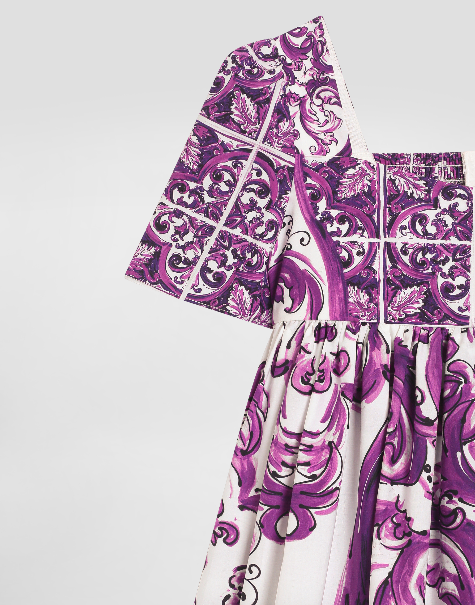 Majolica-print poplin dress