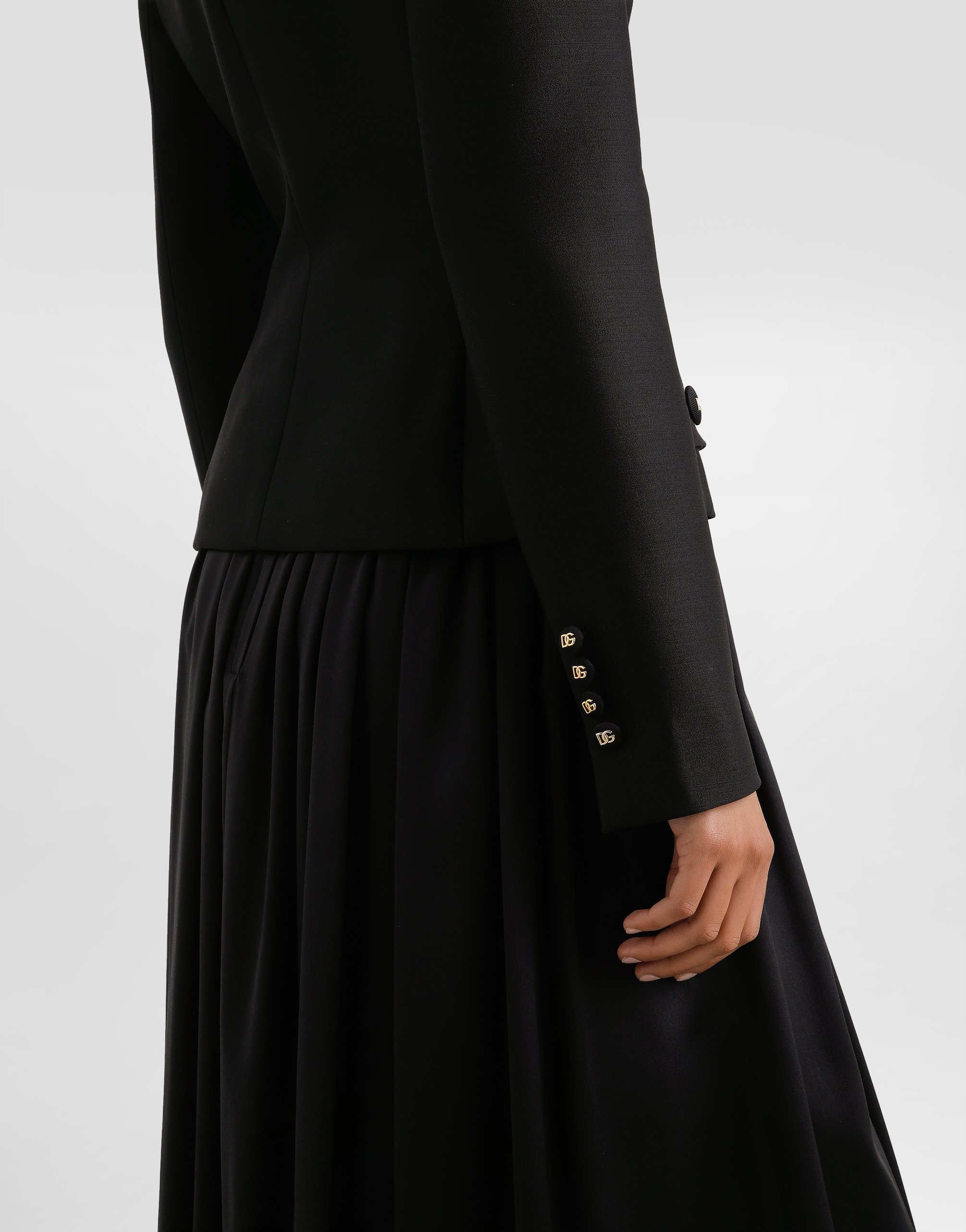 Dolce & Gabbana Single-breasted Jacket In Faille In Black