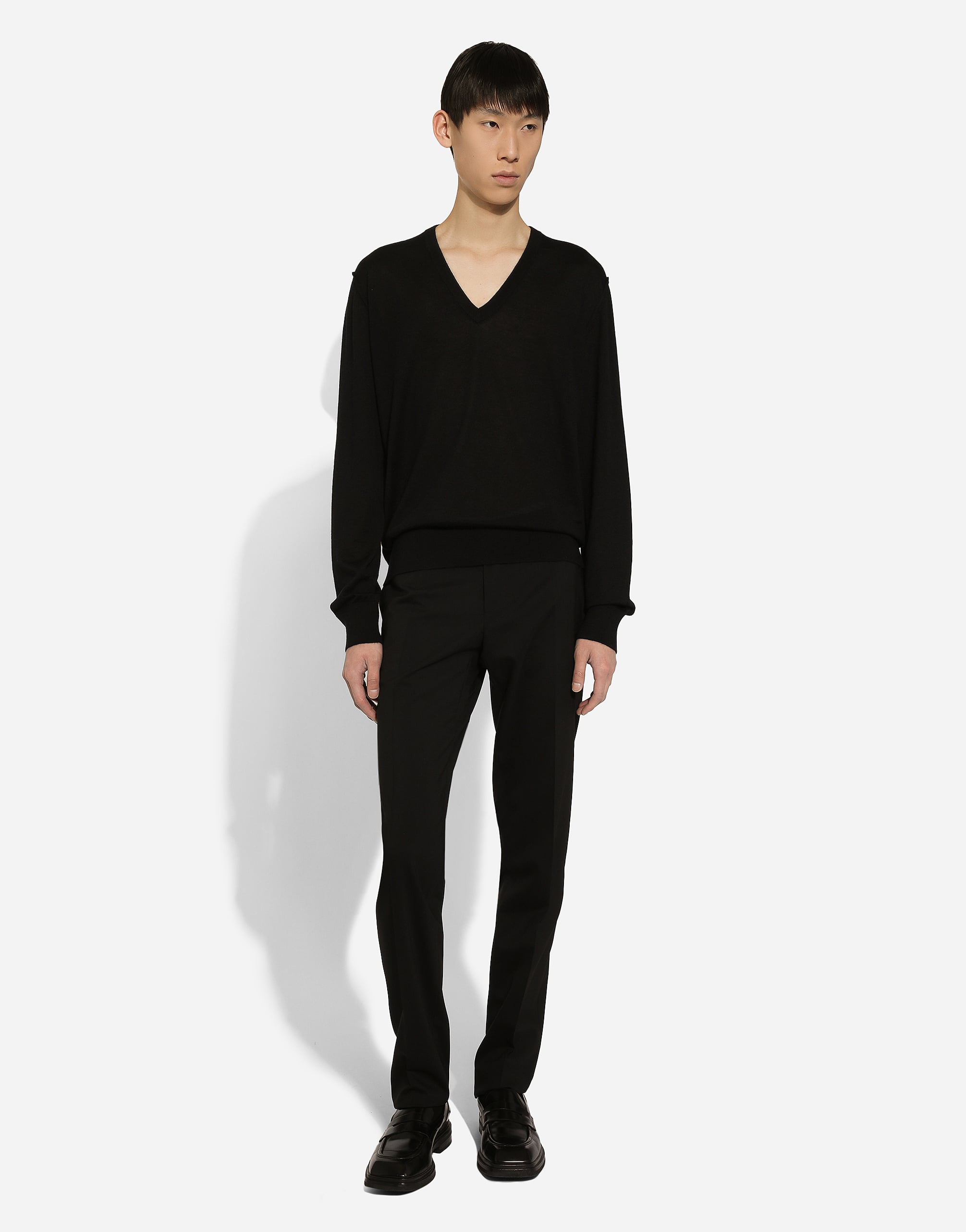  Dolce & Gabbana Dolce & Gabbana Pull Scollo V - Man Sweaters And Cardigans Black Cashmere 54 