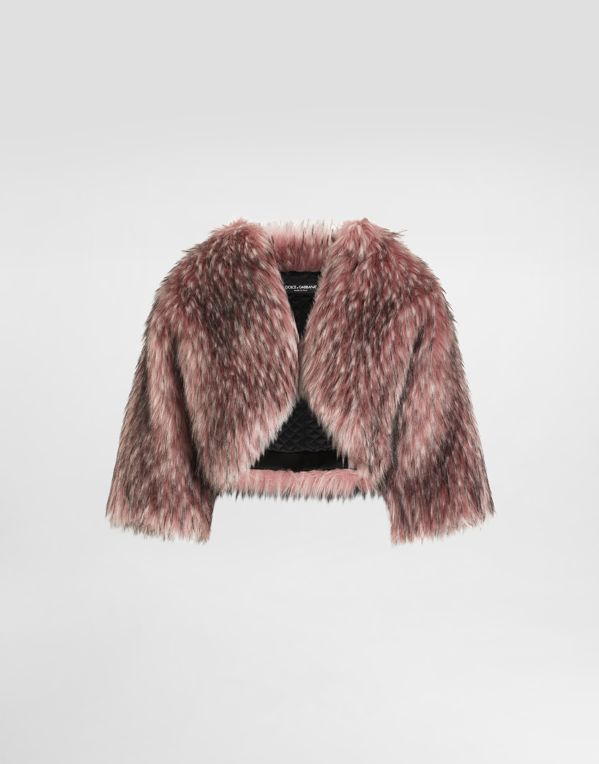 Dolce & Gabbana Short Faux Fur Jacket - Woman Blazers Pink