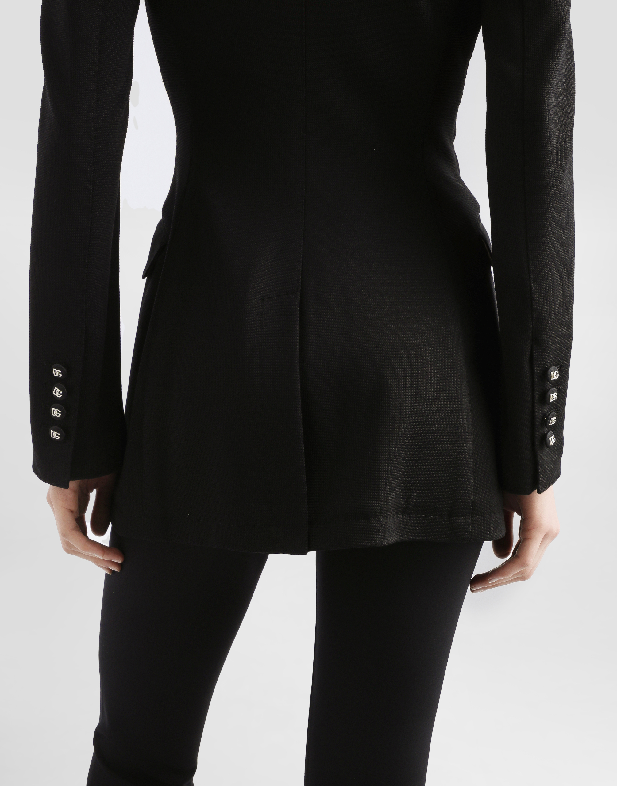 Double-breasted Milano rib jacket