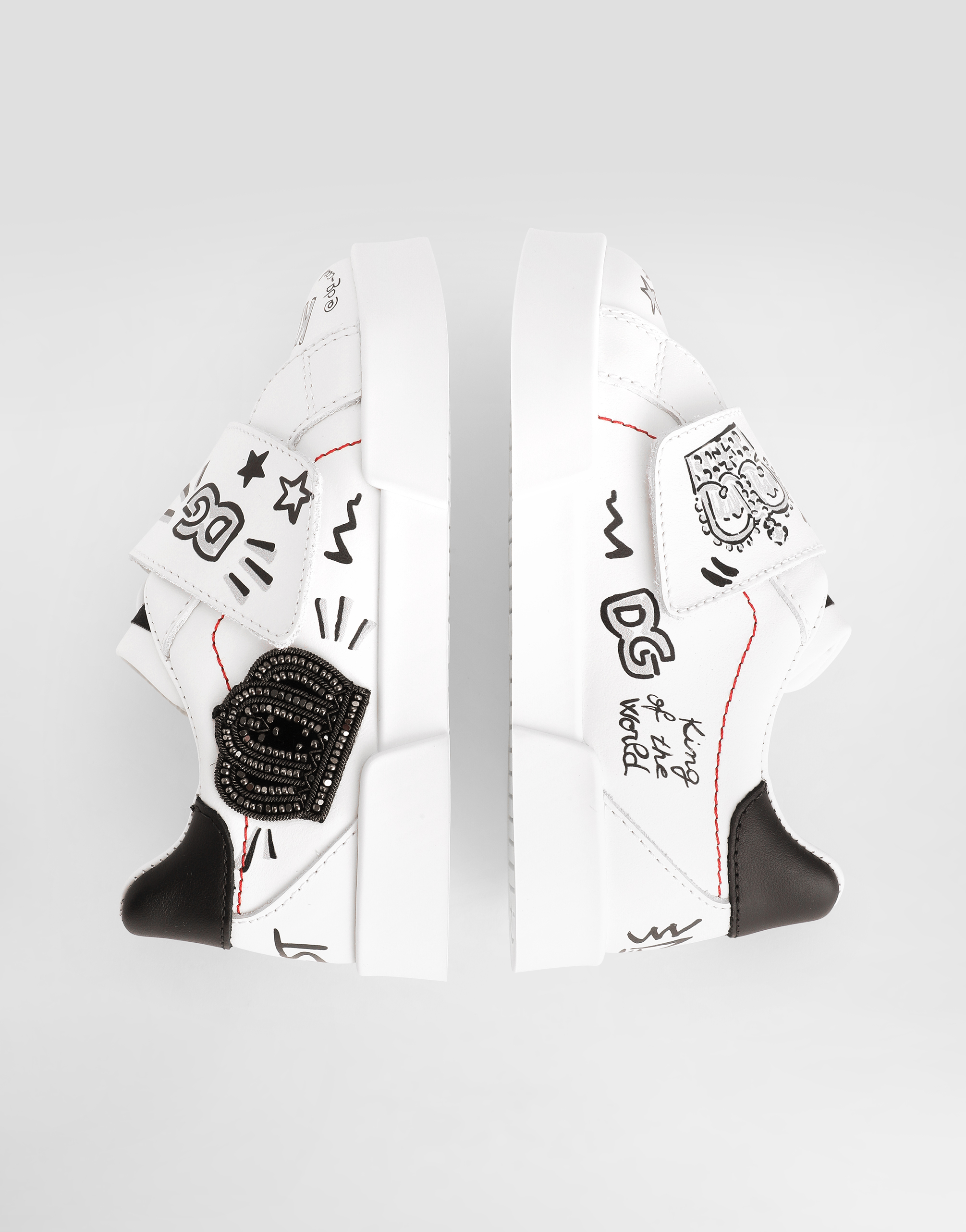 Printed calfskin portofino light sneakers