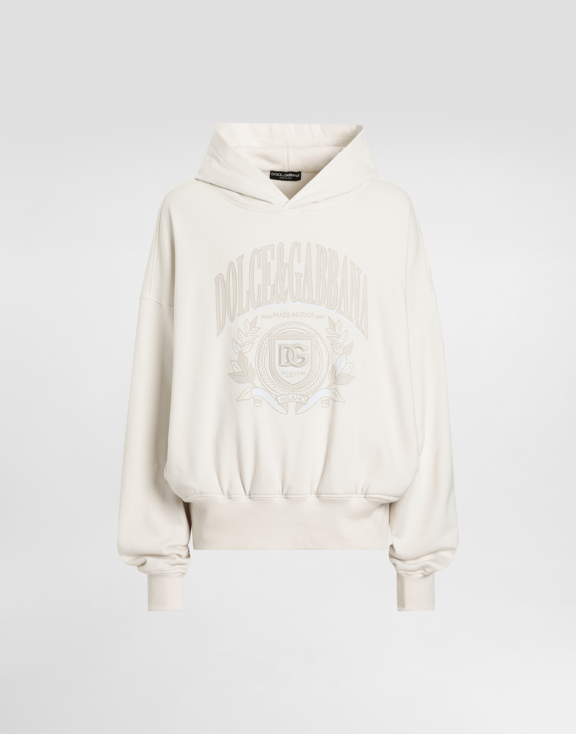 Creamのメンズ Hoodie with embroidery | Dolce&Gabbana®