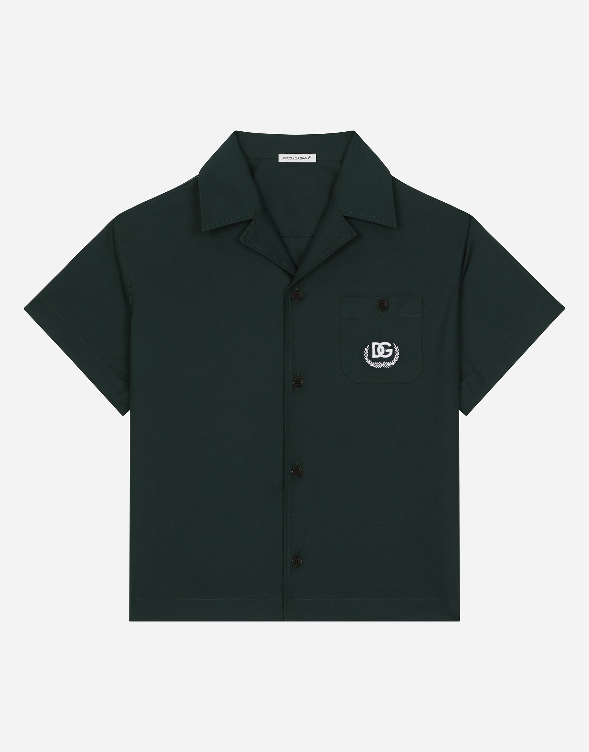 Dolce & Gabbana Poplin Buttoned Shirt In Green
