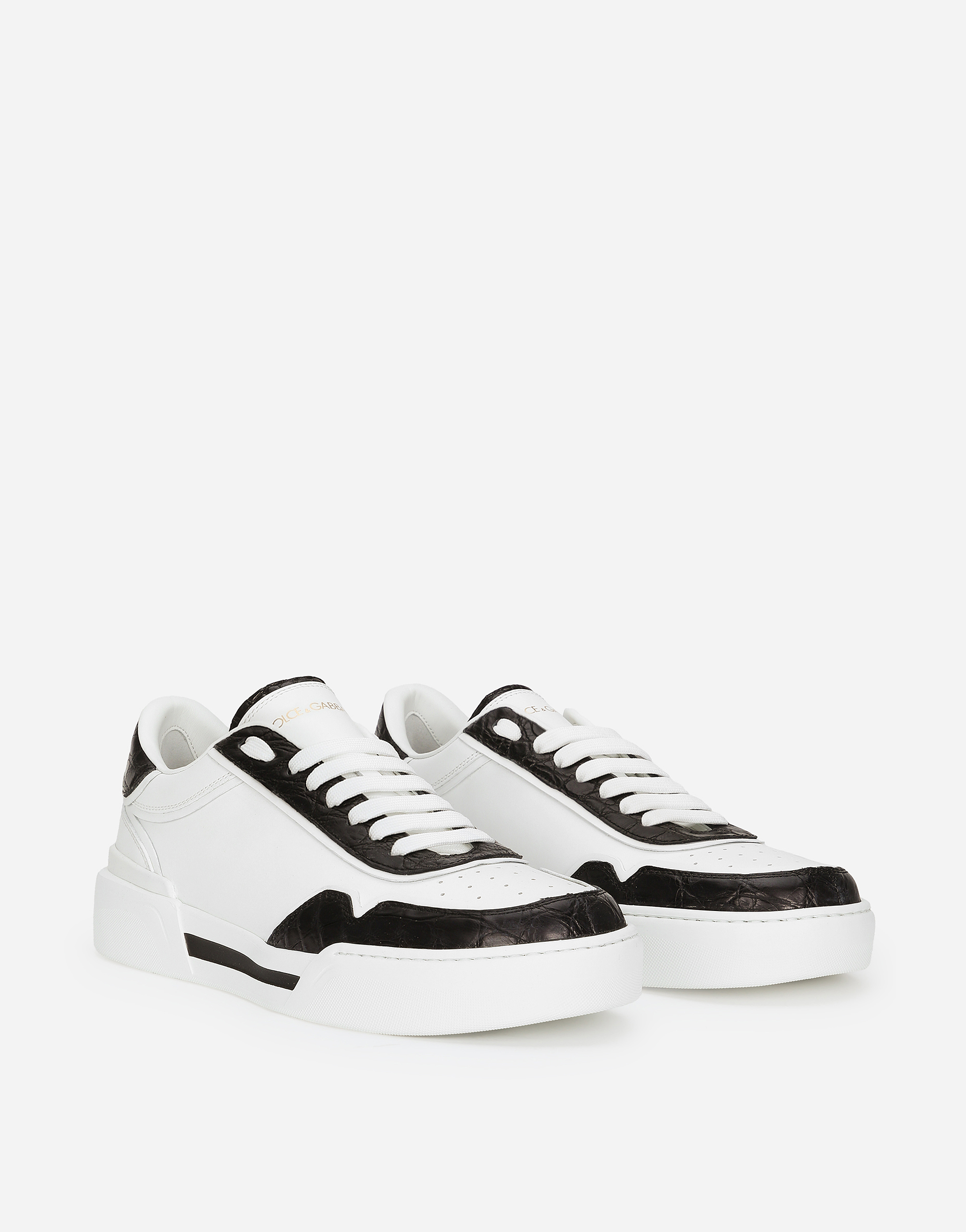 Dolce & Gabbana New Roma Sneakers In Bianco/nero
