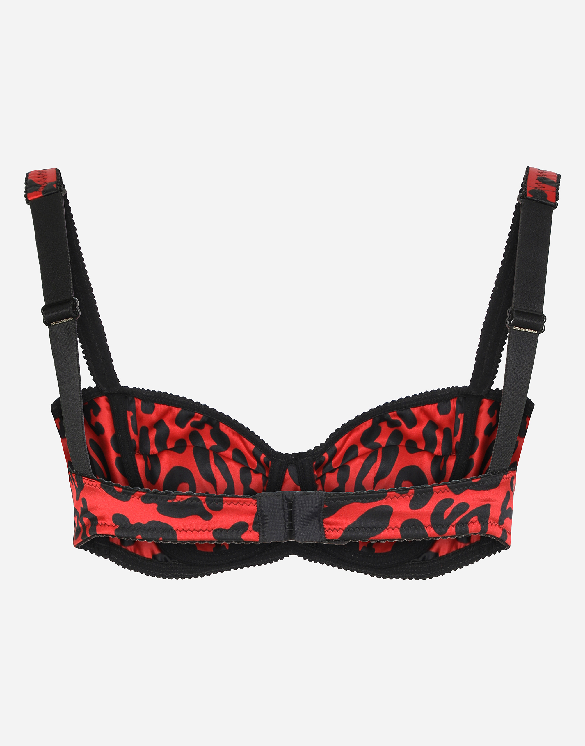 DOLCE & GABBANA LEOPARD-PRINT SATIN BALCONETTE BRA