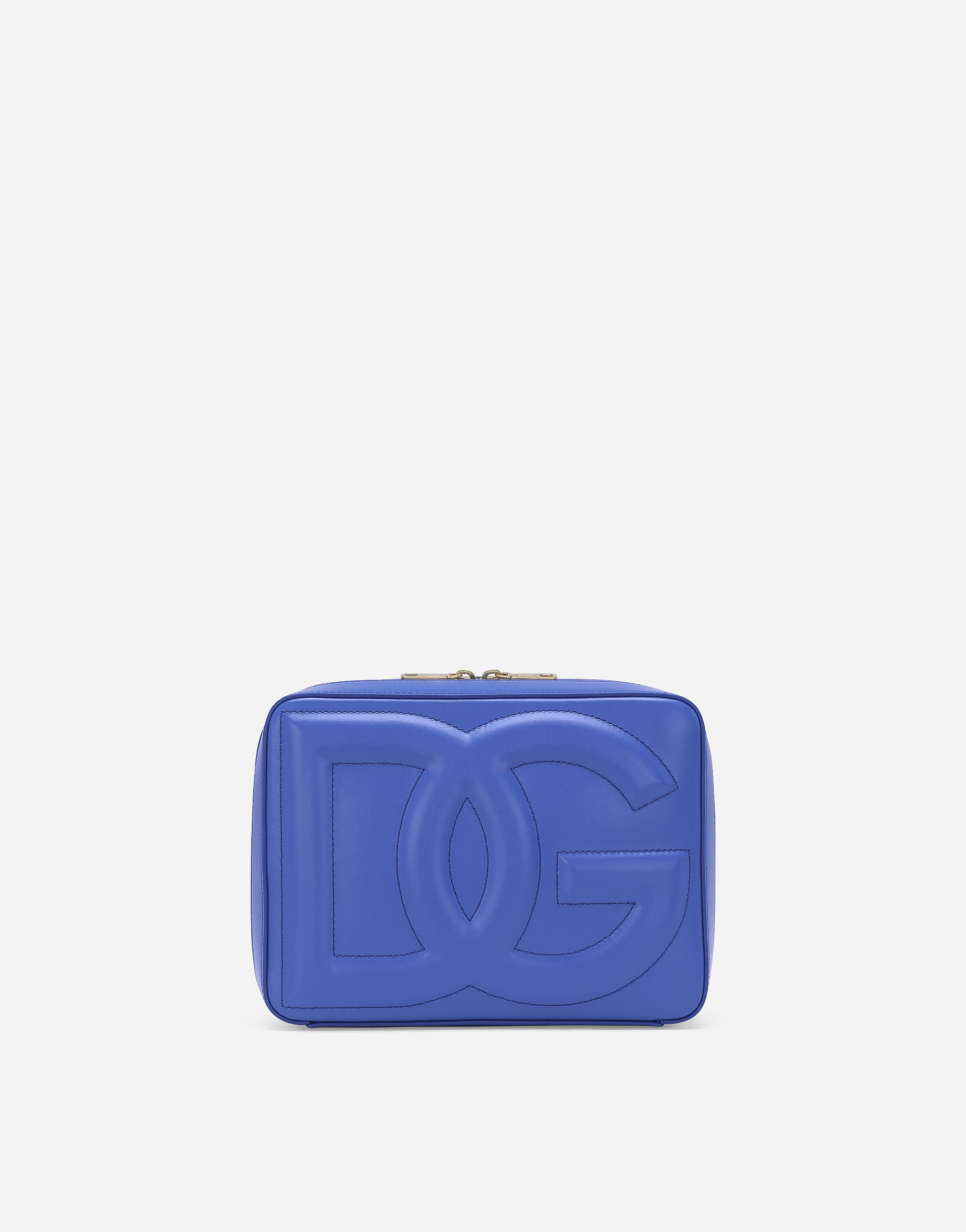Dolce & Gabbana Medium Calfskin Dg Logo Camera Bag In Blue