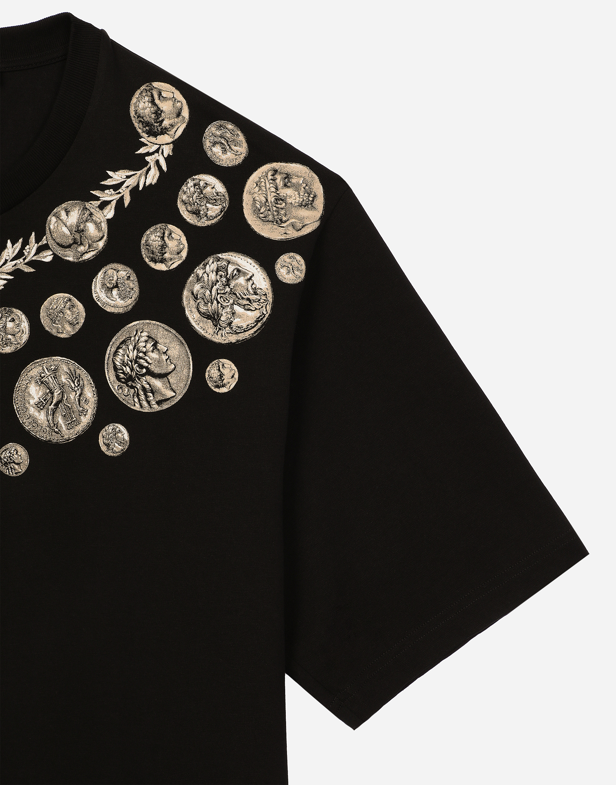 DOLCE & GABBANA COIN PRINT COTTON T-SHIRT