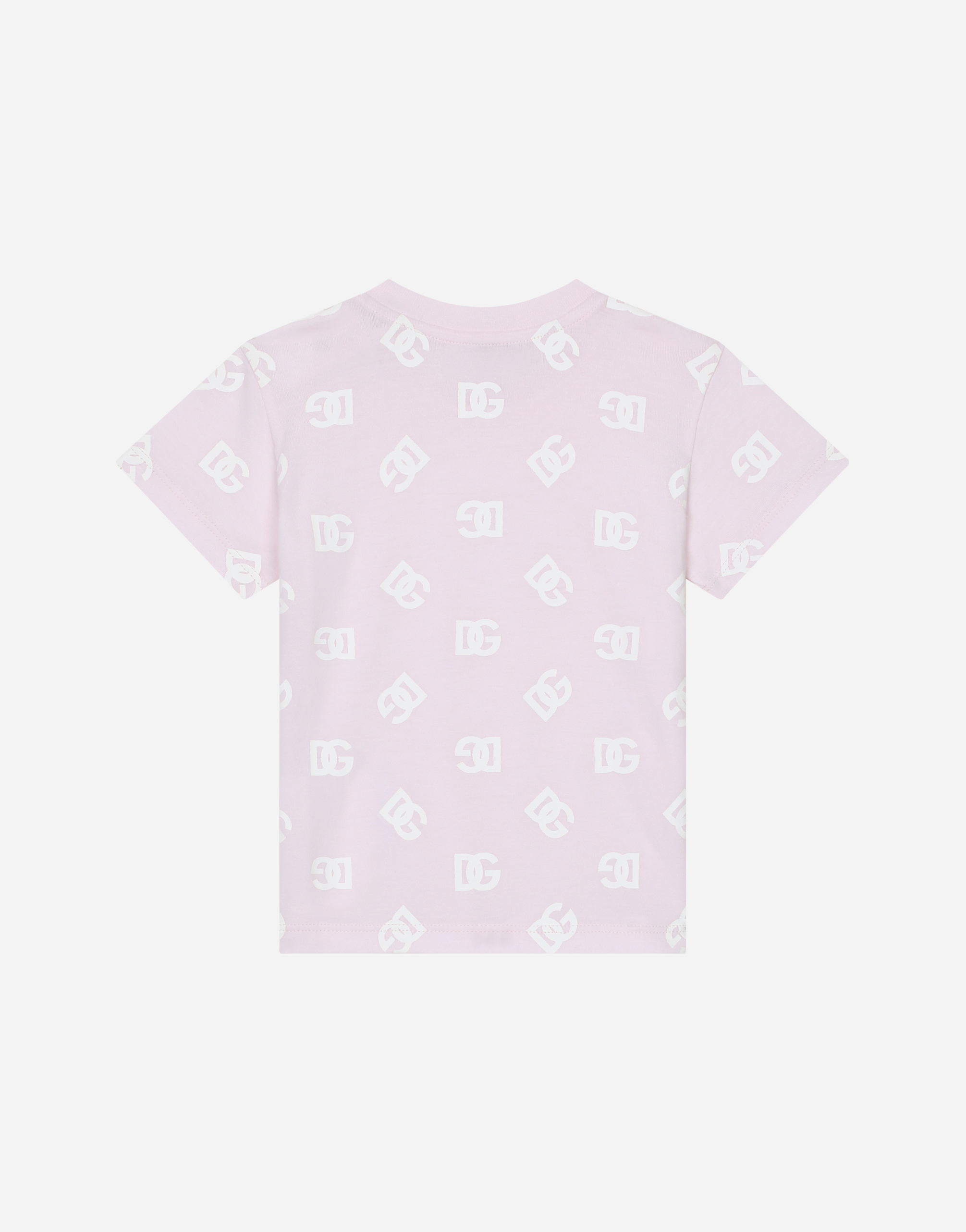 DOLCE & GABBANA JERSEY T-SHIRT WITH ALL-OVER DG LOGO PRINT