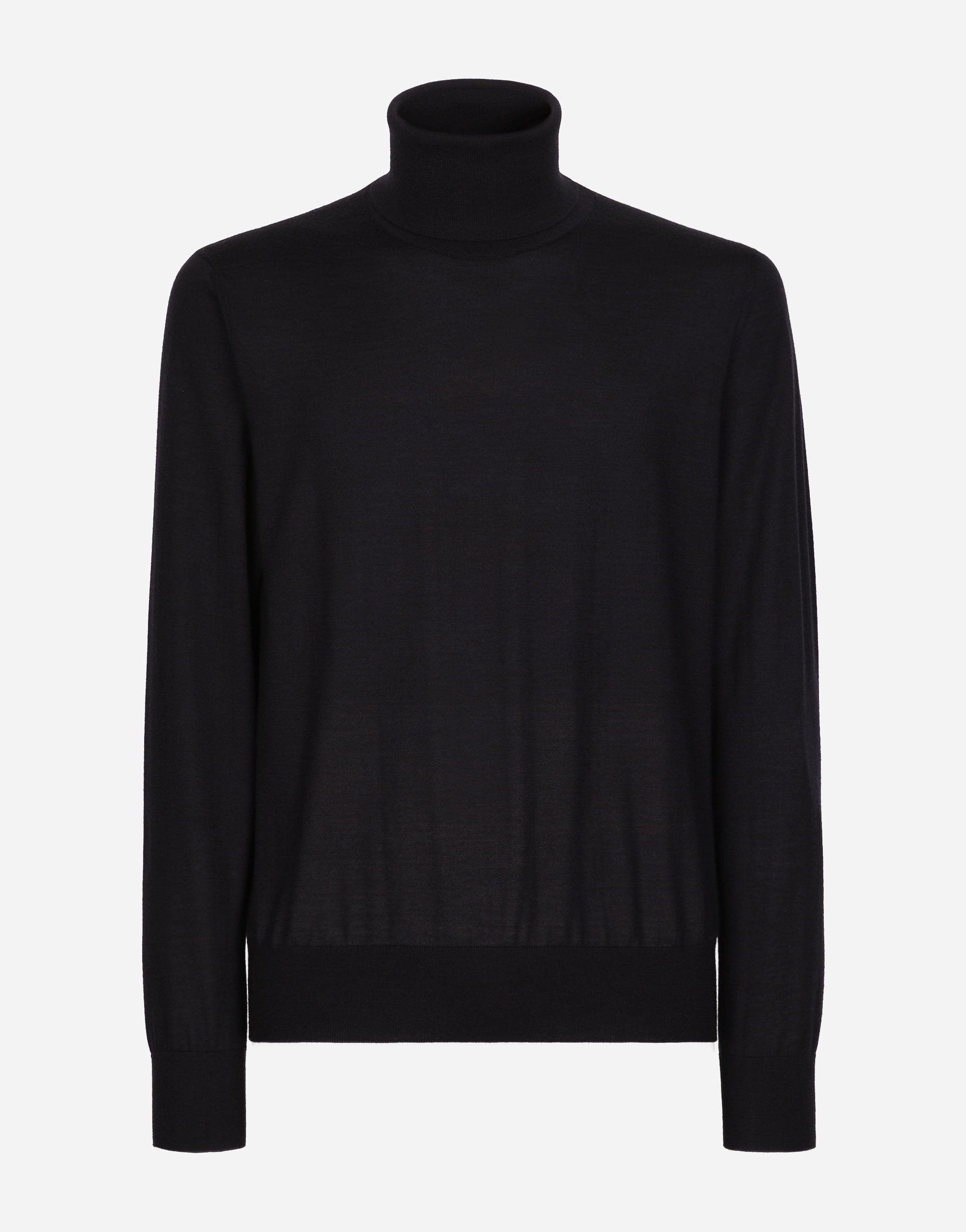 Dolce & Gabbana Extra-fine Cashmere Turtleneck Sweater - Man Sweaters And Cardigans Blue Cashmere