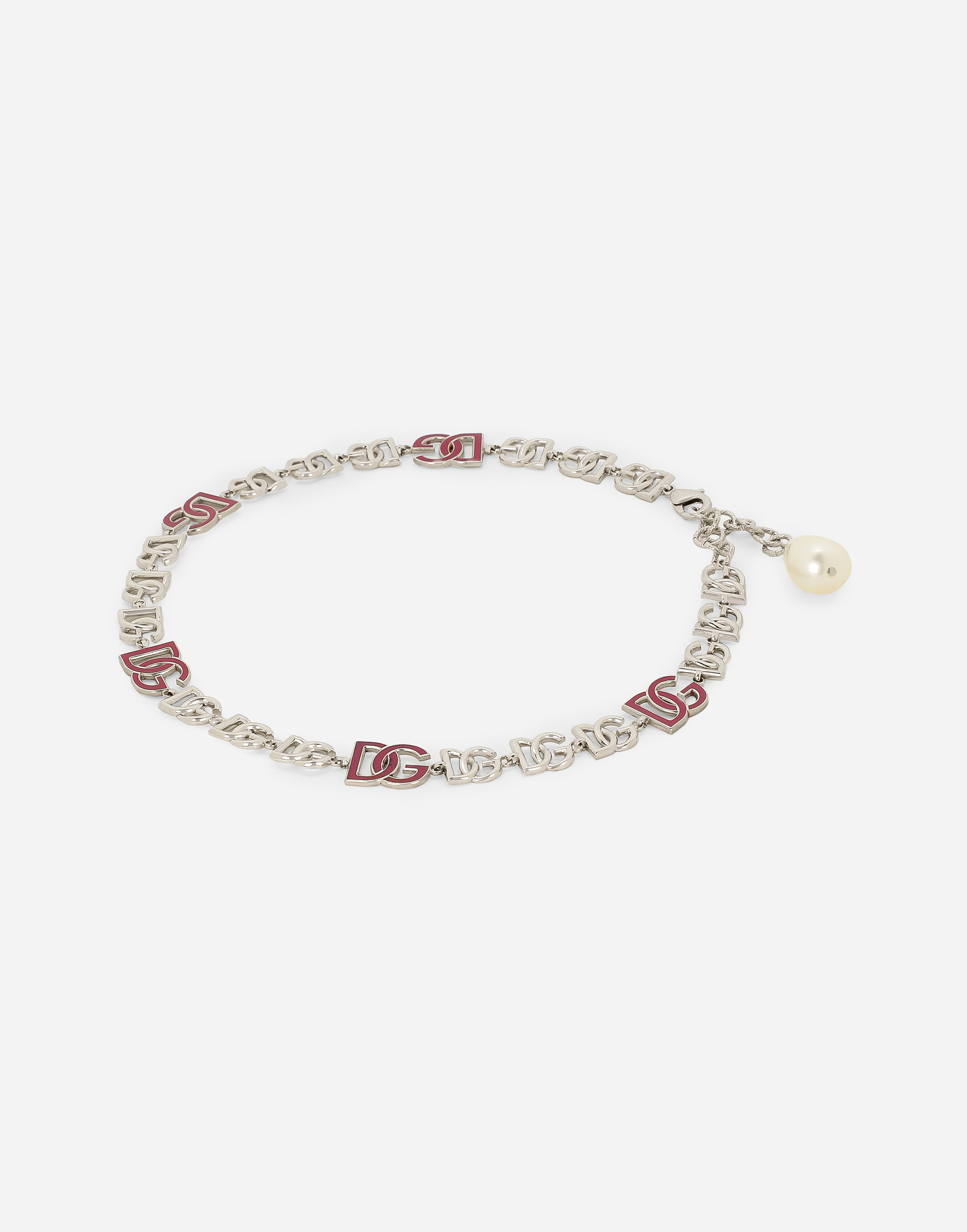 DOLCE & GABBANA SHORT NECKLACE WITH DG MULTI-LOGO