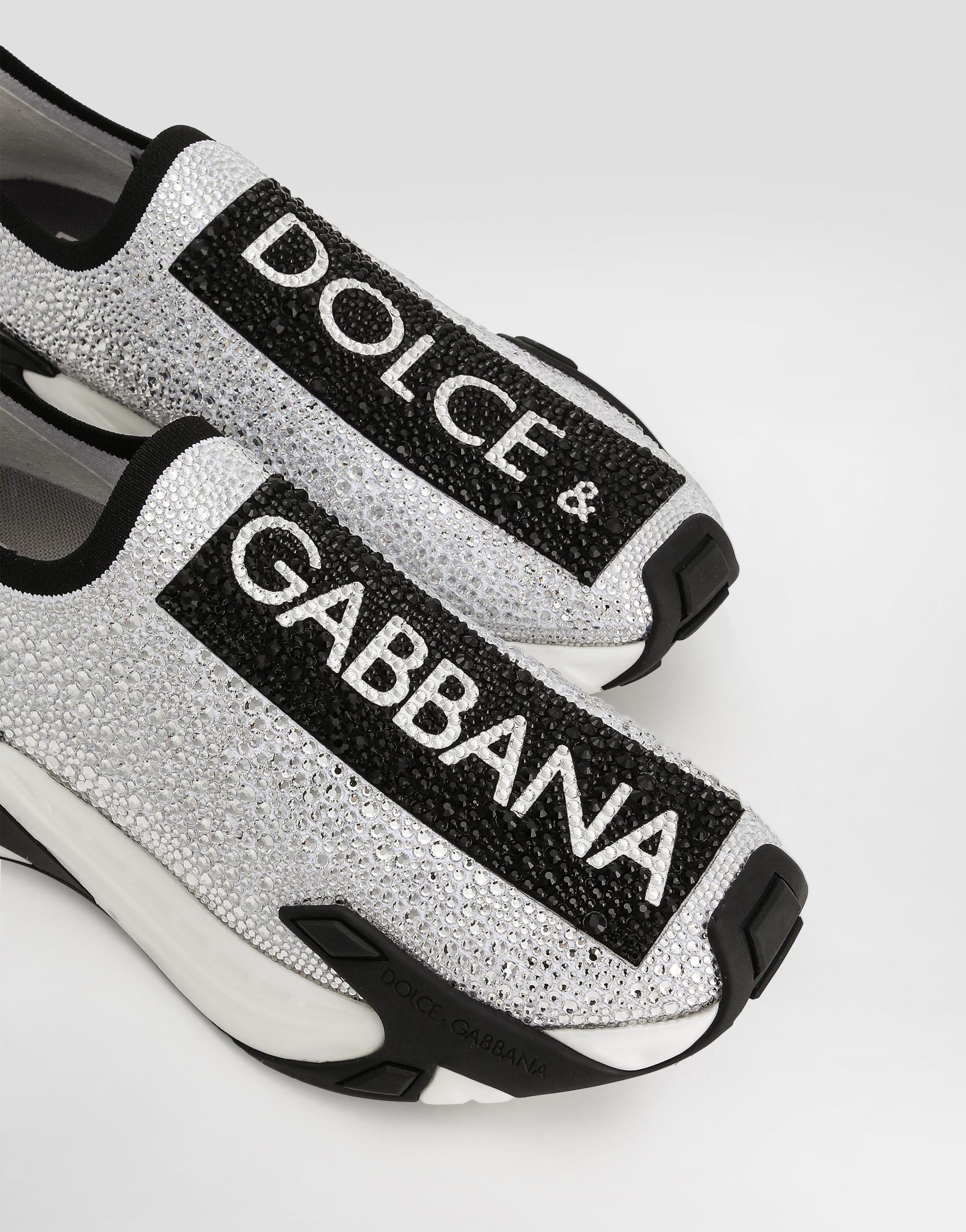 Fast sneakers with fusible rhinestones