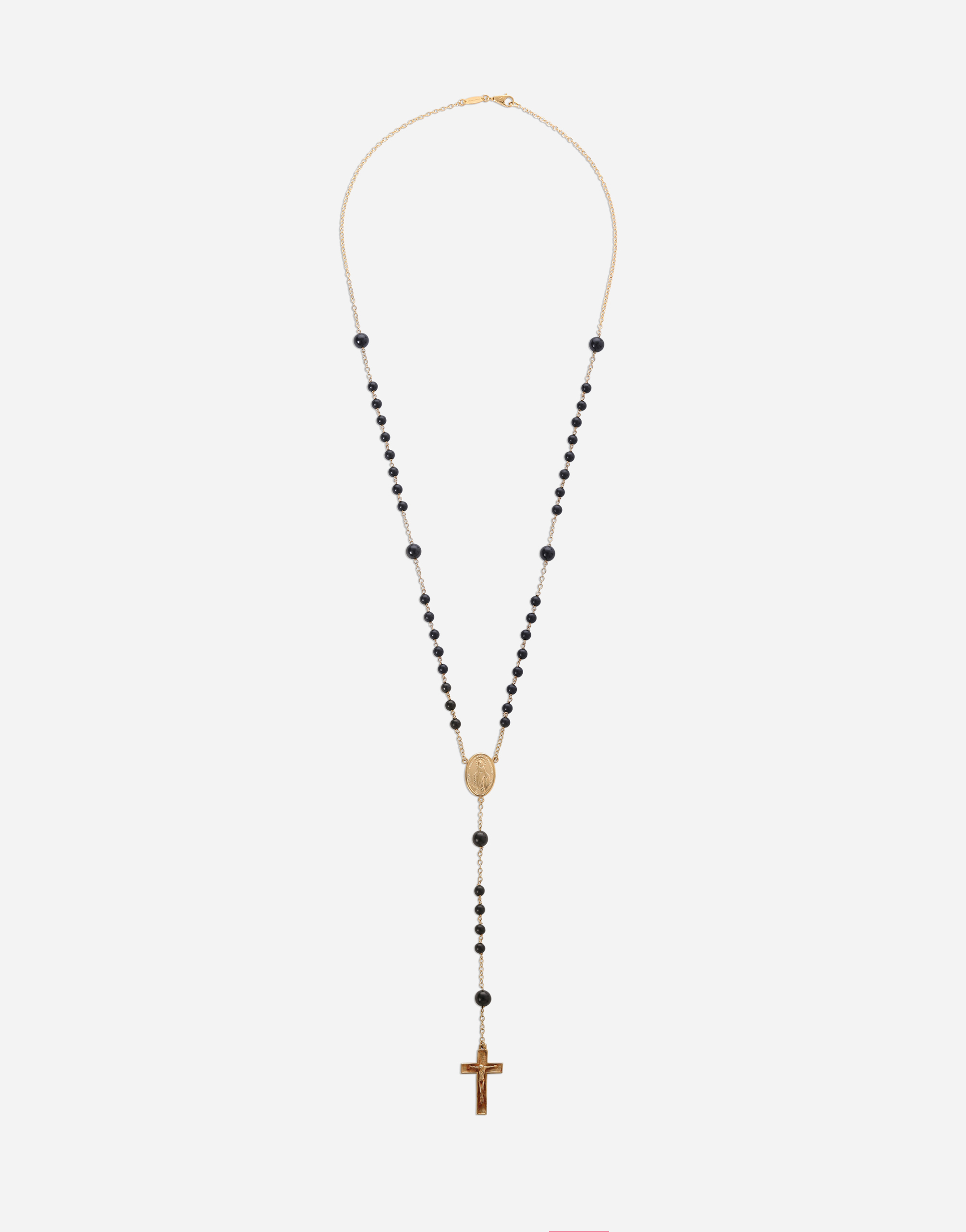 Dolce & Gabbana Rosary Necklace In Gold/black