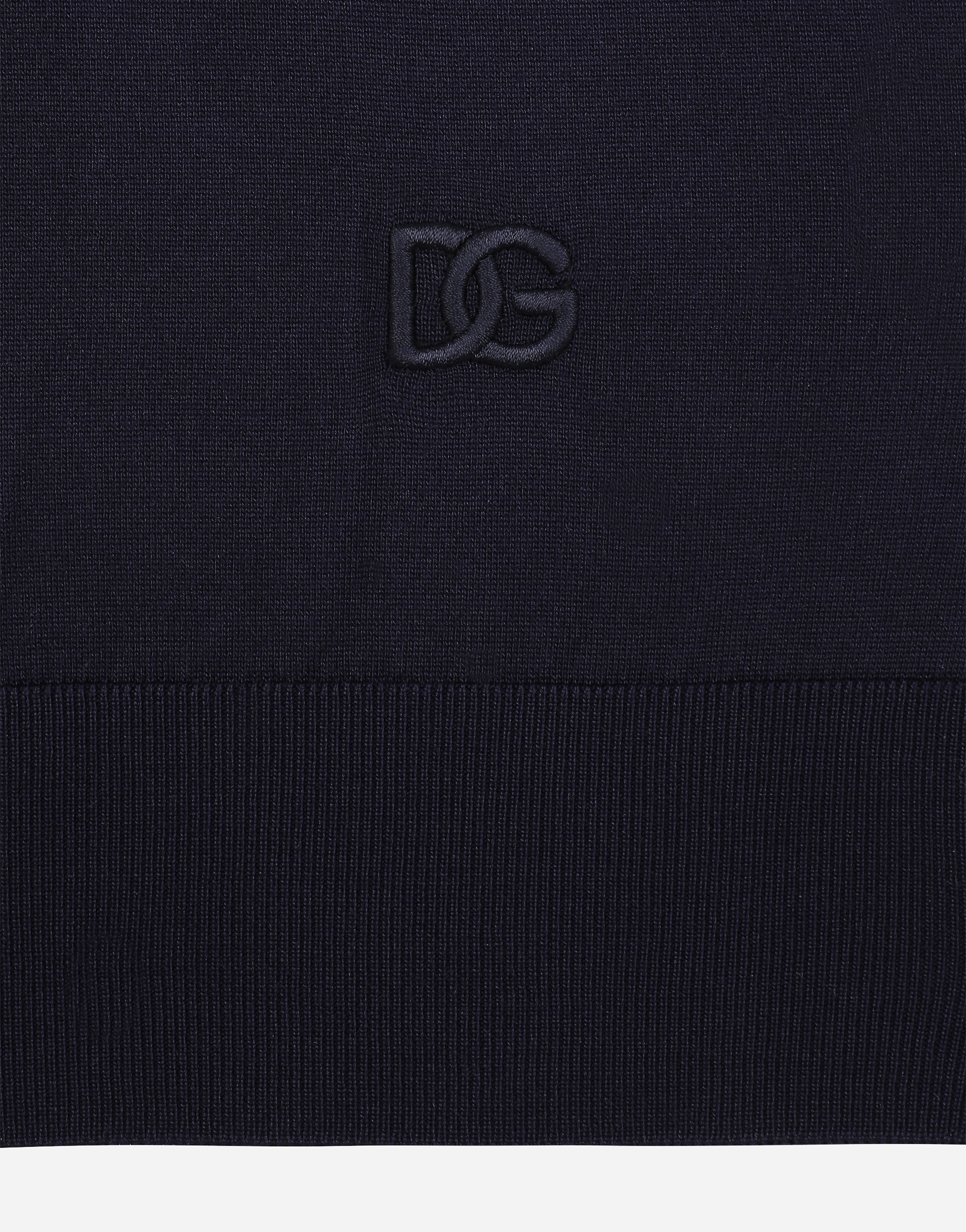 Silk round-neck sweater with DG embroidery