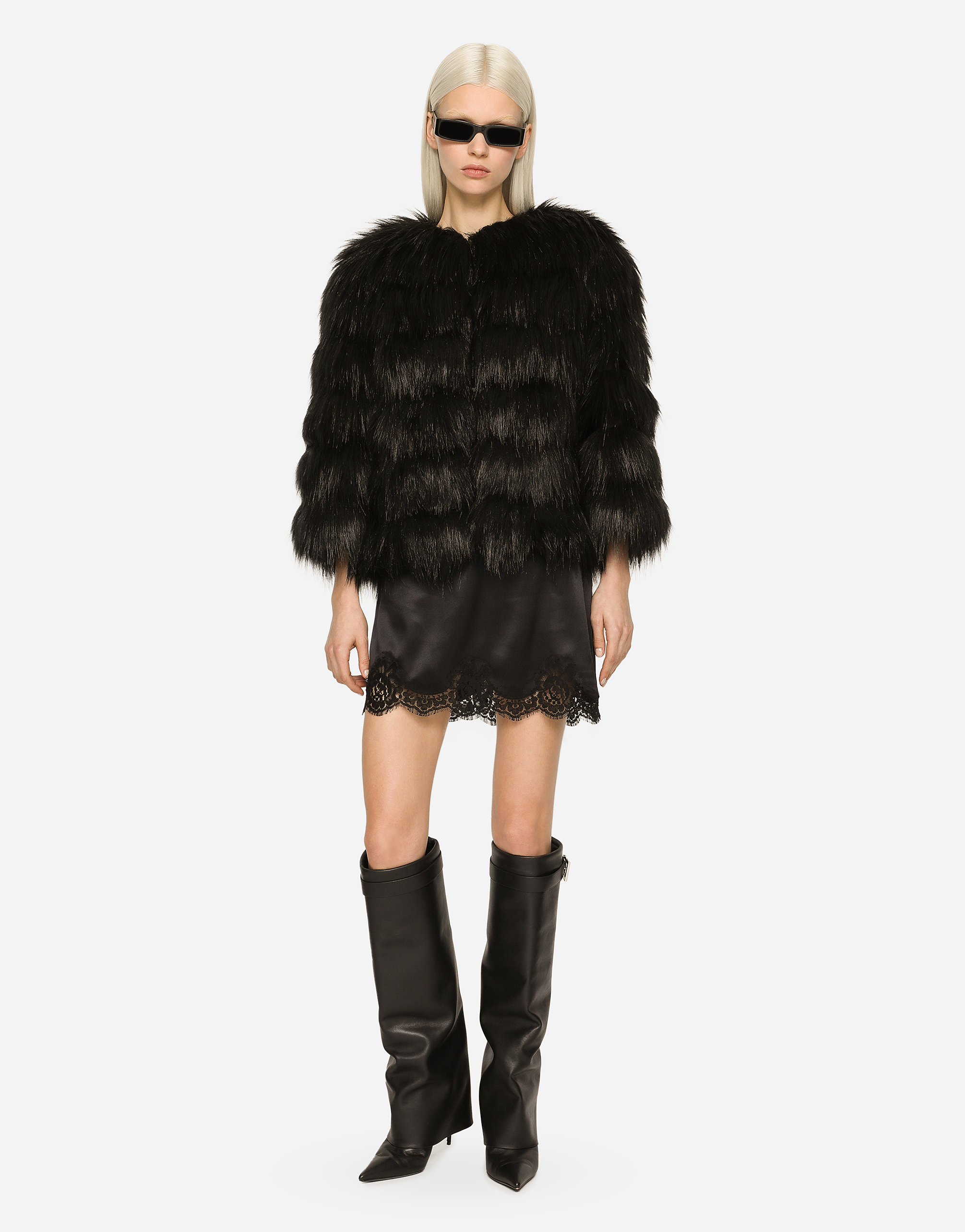 DOLCE & GABBANA FAUX FUR JACKET