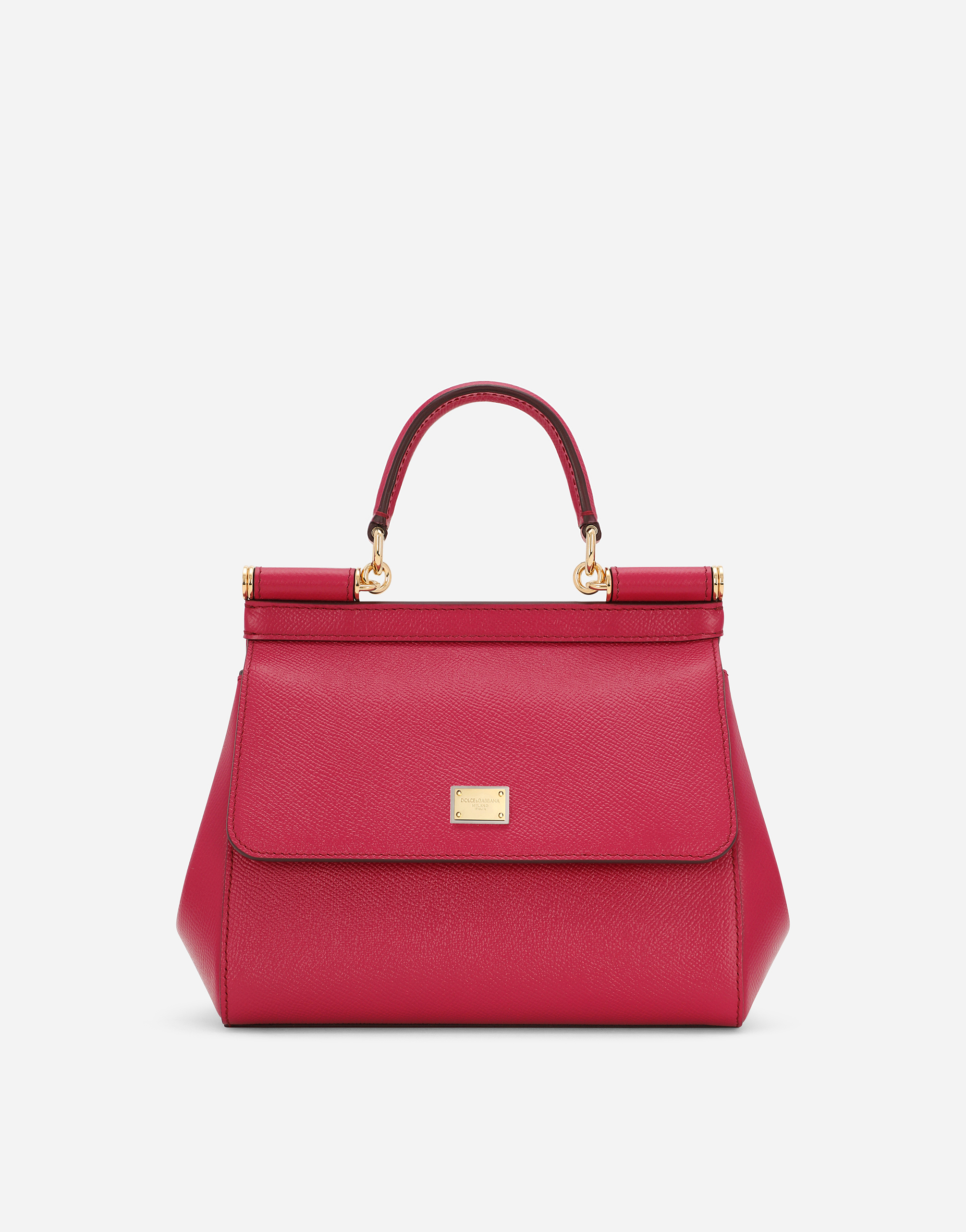 Dolce & Gabbana Premium Black Tote Bag For Women In Fuchsia