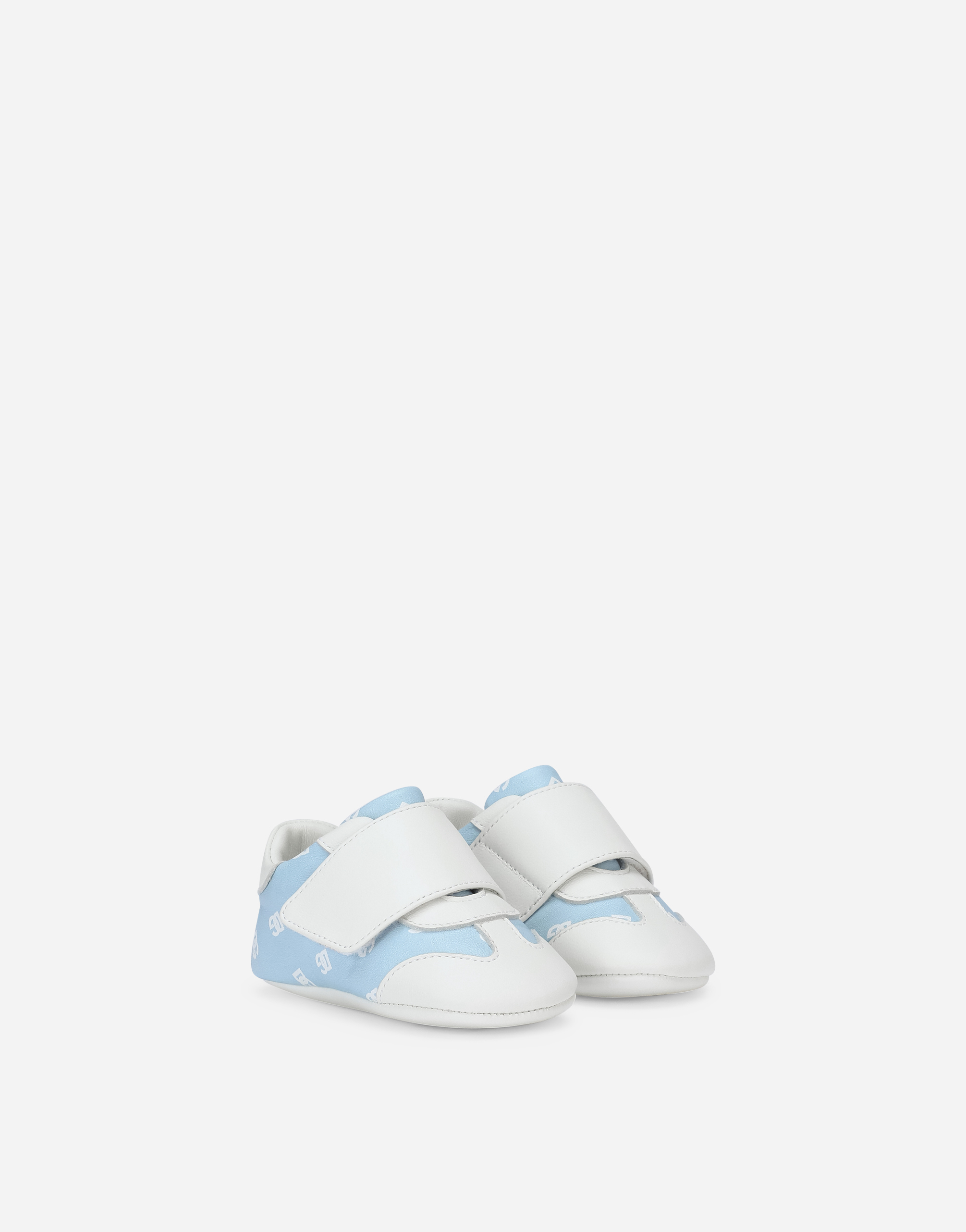  Dolce & Gabbana Dolce & Gabbana Nappa Leather Newborn Sneakers With Dg-logo Print - Man Newborn Boys' Shoes (16-20) Azure 18 