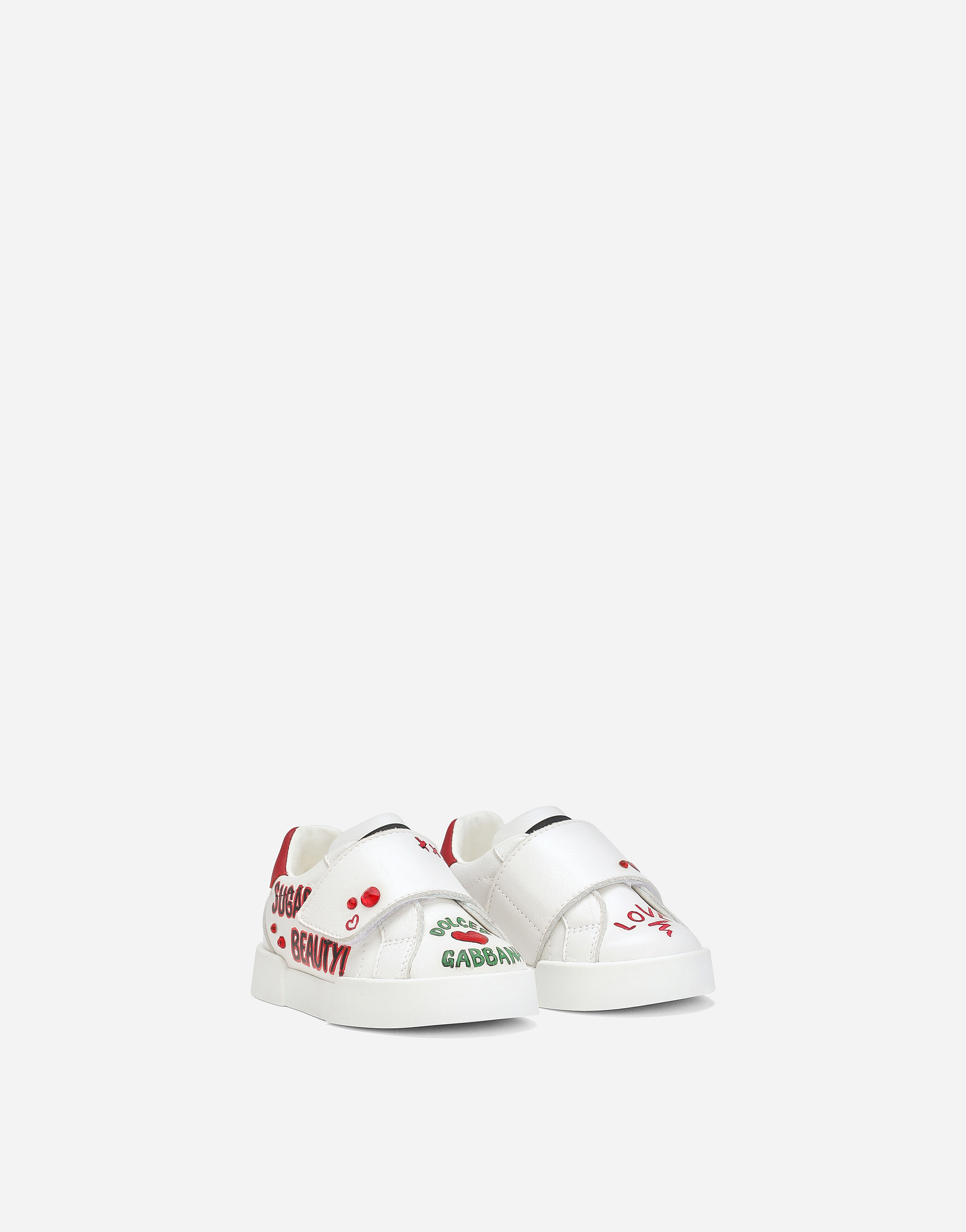 Shop Dolce & Gabbana Printed Calfskin Portofino Sneakers In Multicolor