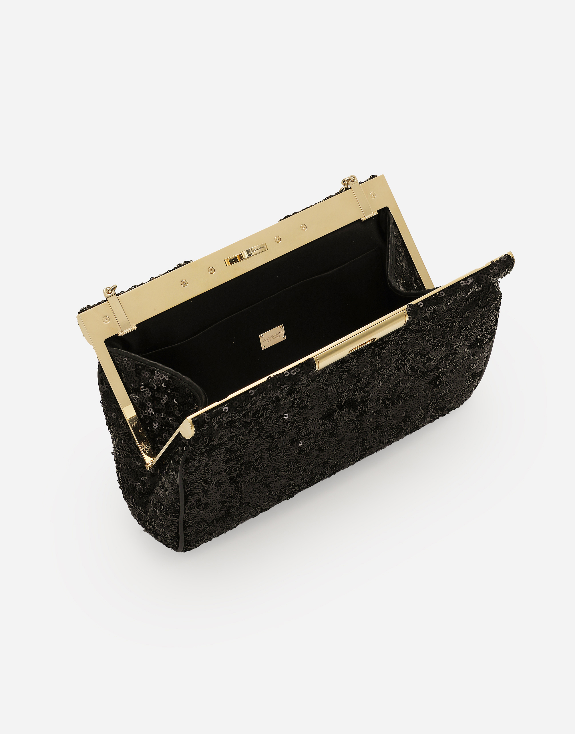 Dolce & Gabbana Dolce&gabbana Medium Sequin-detail Marlene Shoulder Bag In Black