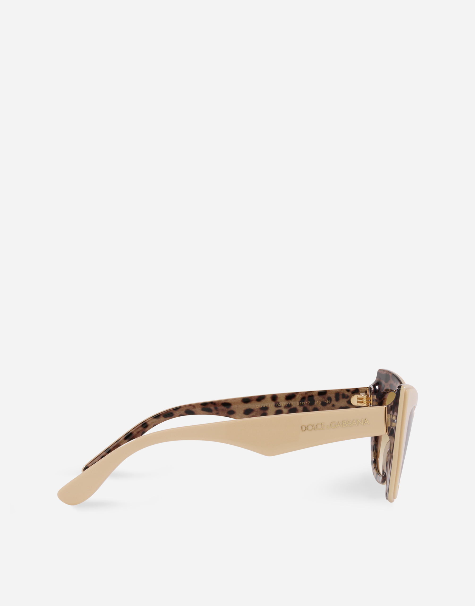 Shop Dolce & Gabbana New Print Sunglasses In Ivory Leo Print