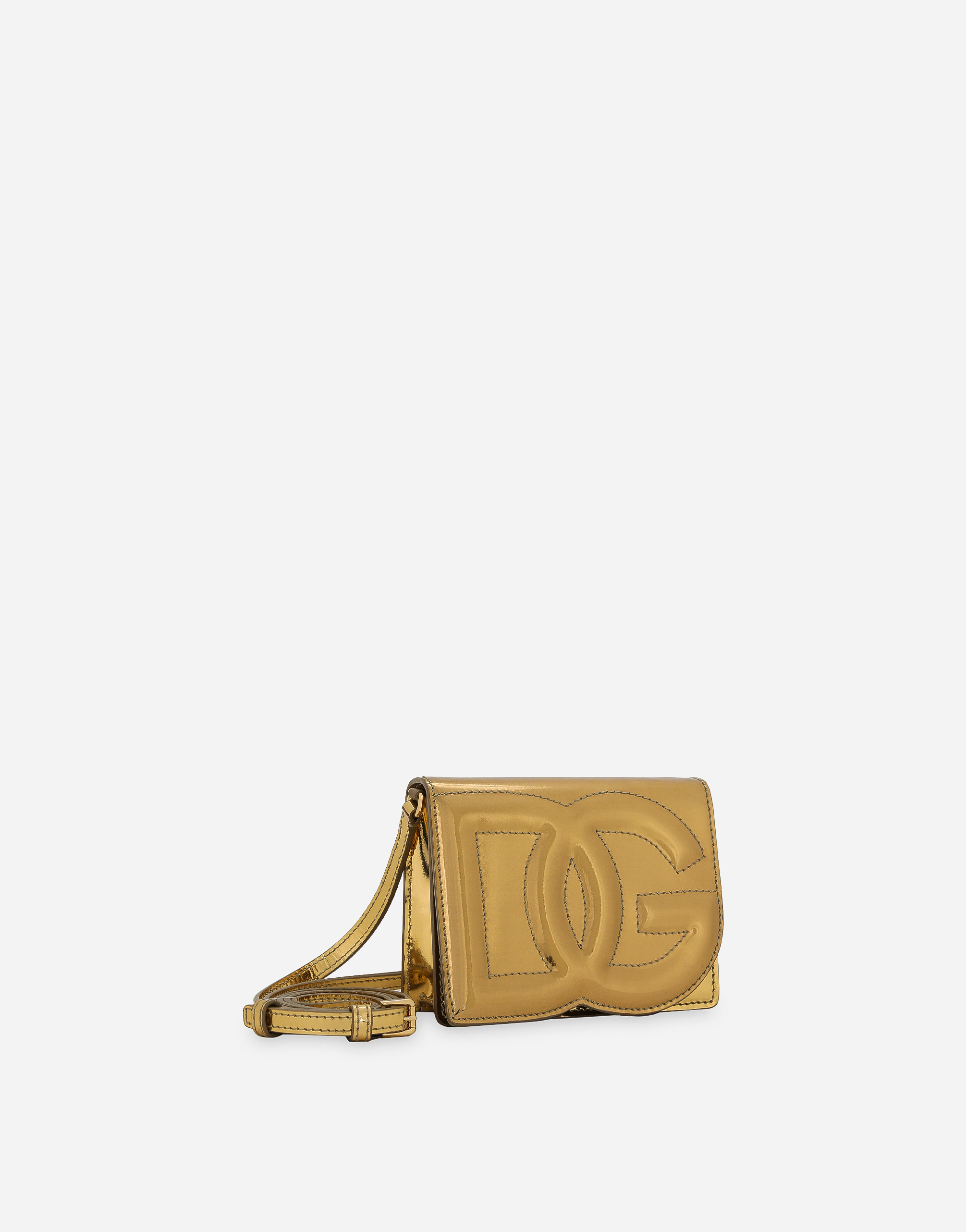 Shop Dolce & Gabbana Small Dg Logo Bag Crossbody Bag In Gold