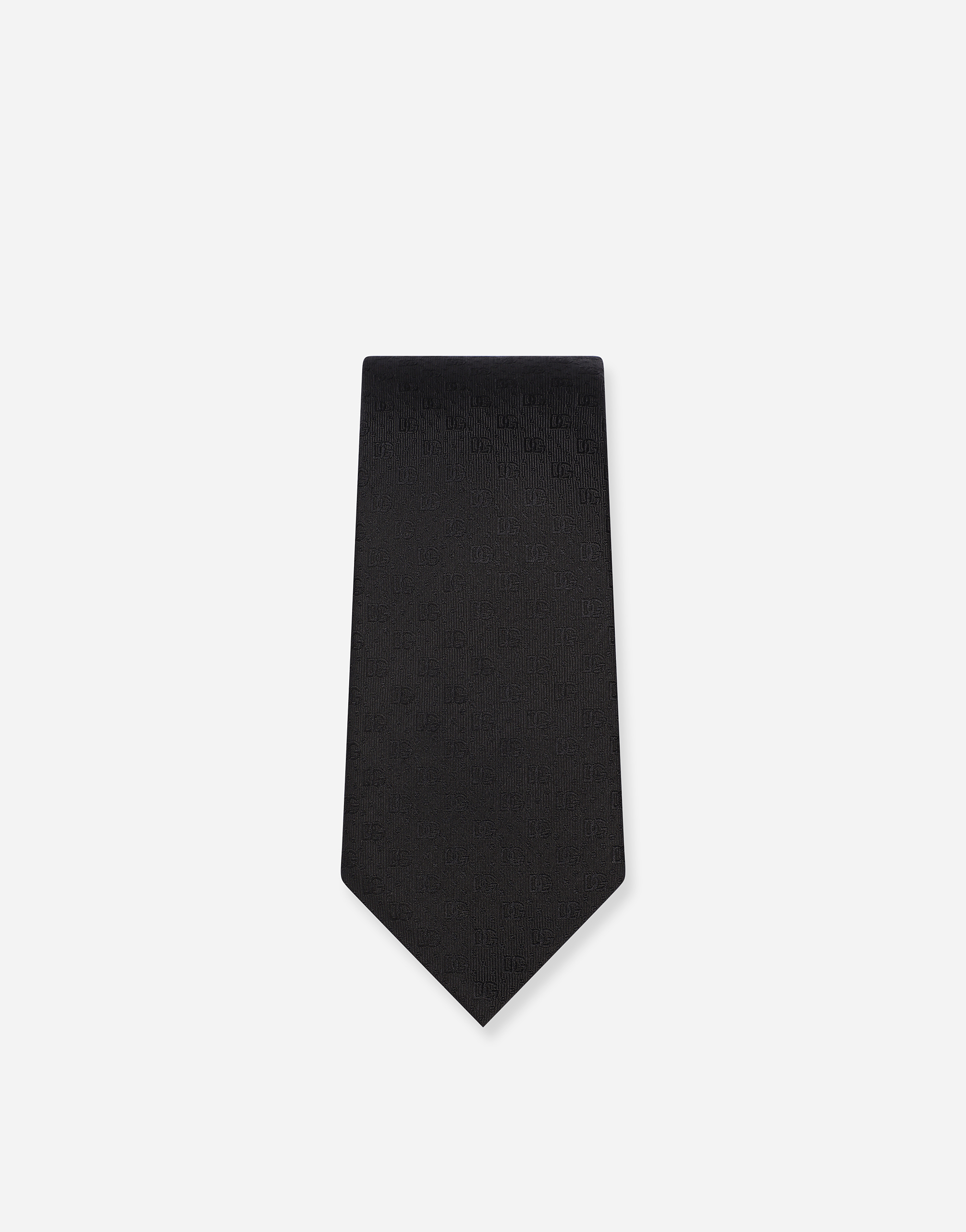 Dolce & Gabbana 8-cm Silk Jacquard Blade Tie With Dg Logo In Black