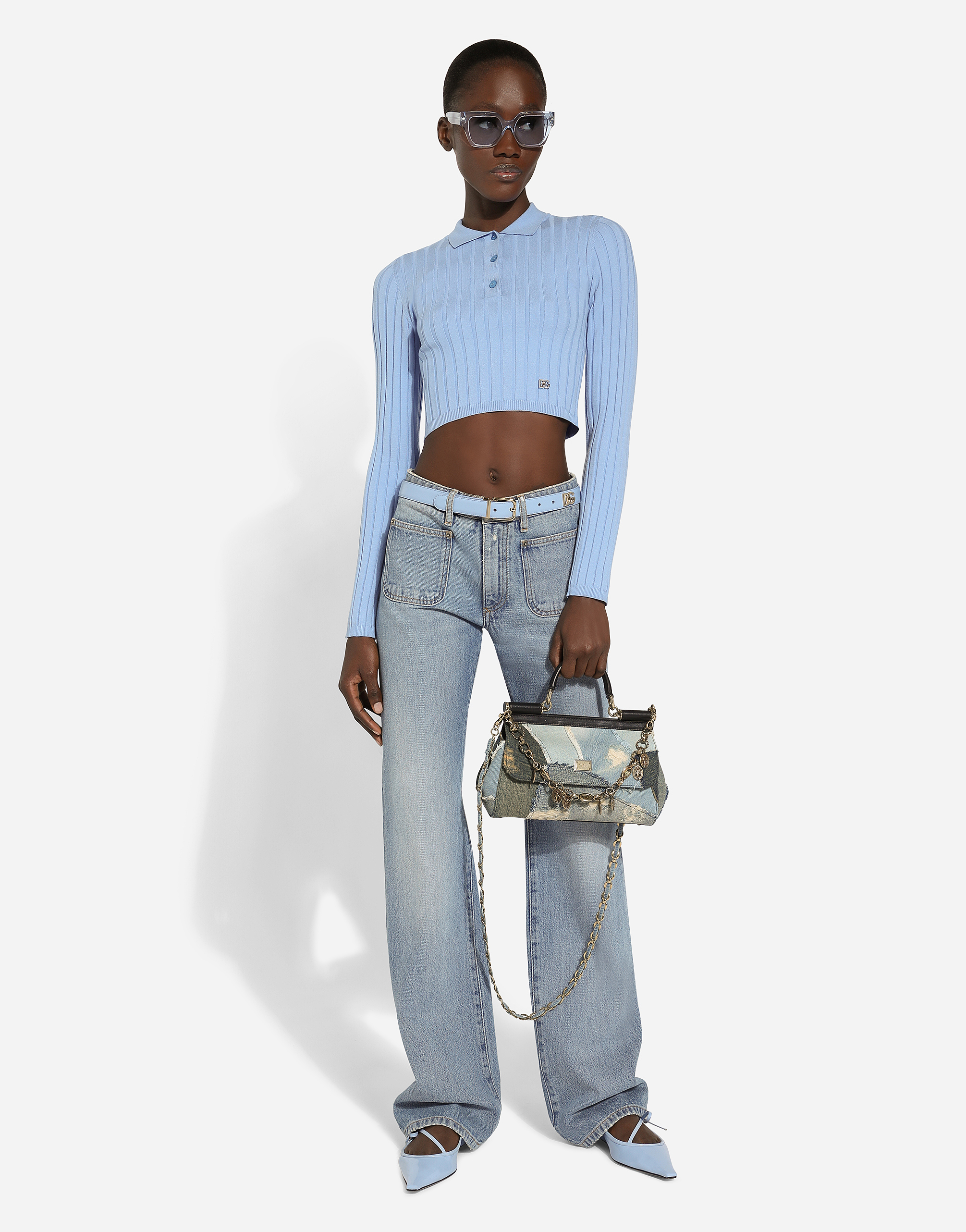Dolce & Gabbana Elongated Medium Sicily Handbag In Blue