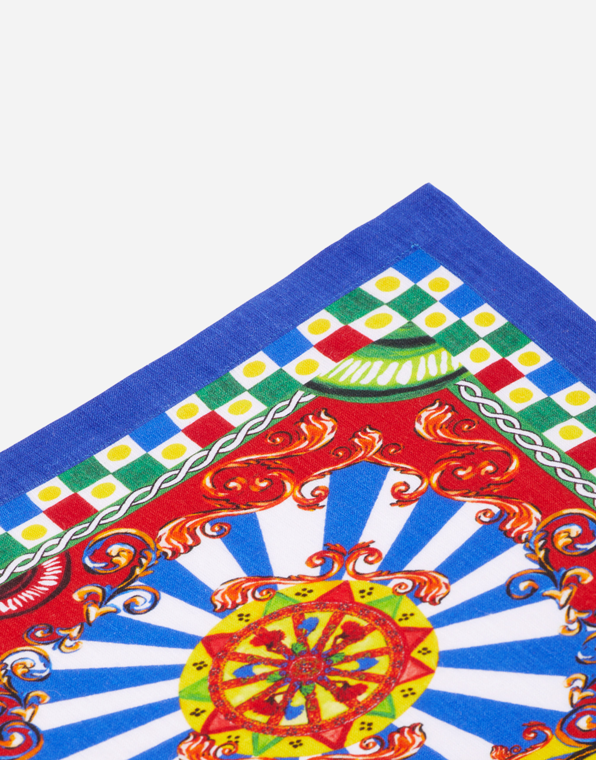Dolce & Gabbana Set Of 2 Linen Napkins In Multicolor