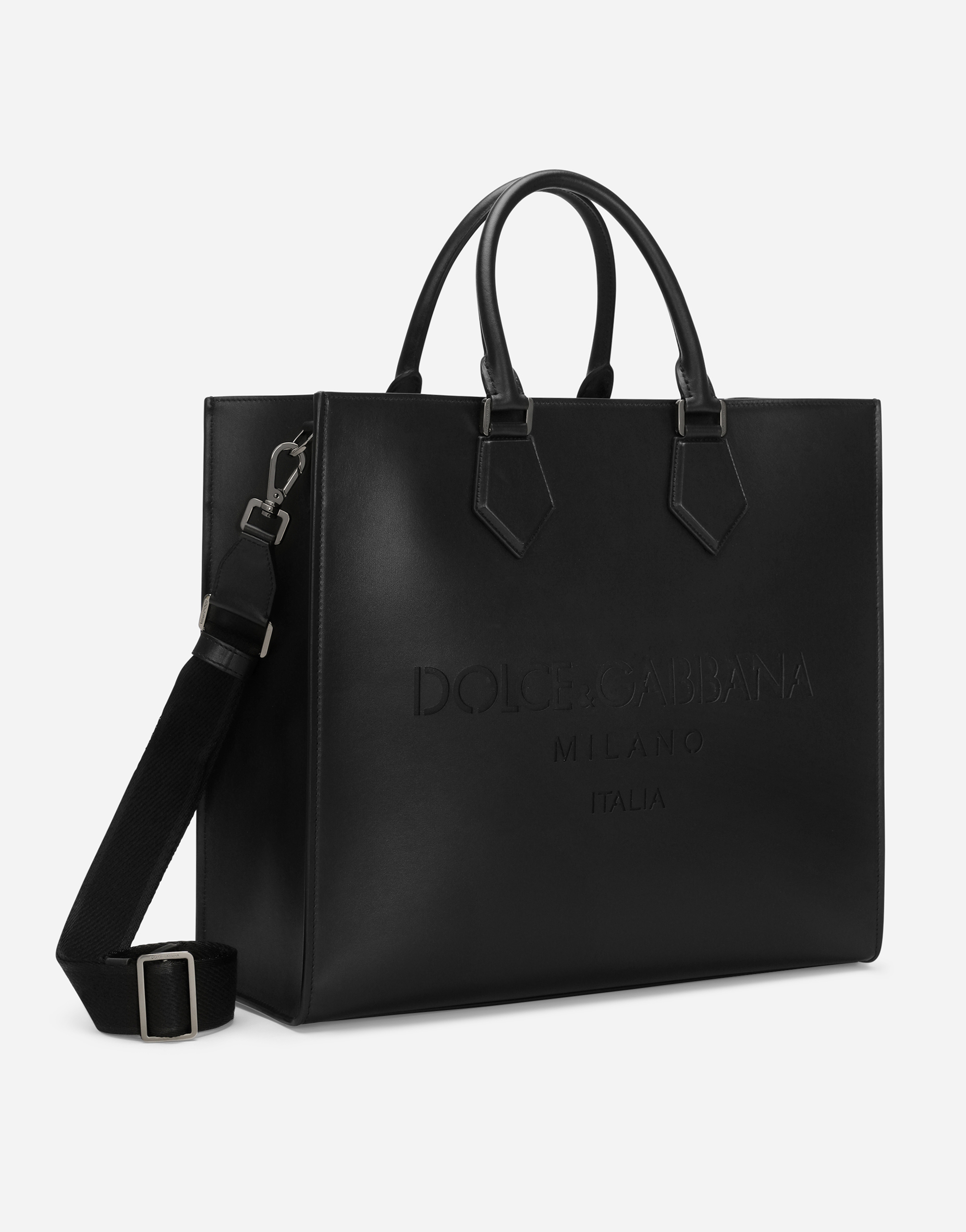 DOLCE & GABBANA LARGE CALFSKIN SHOPPER WITH LOGO