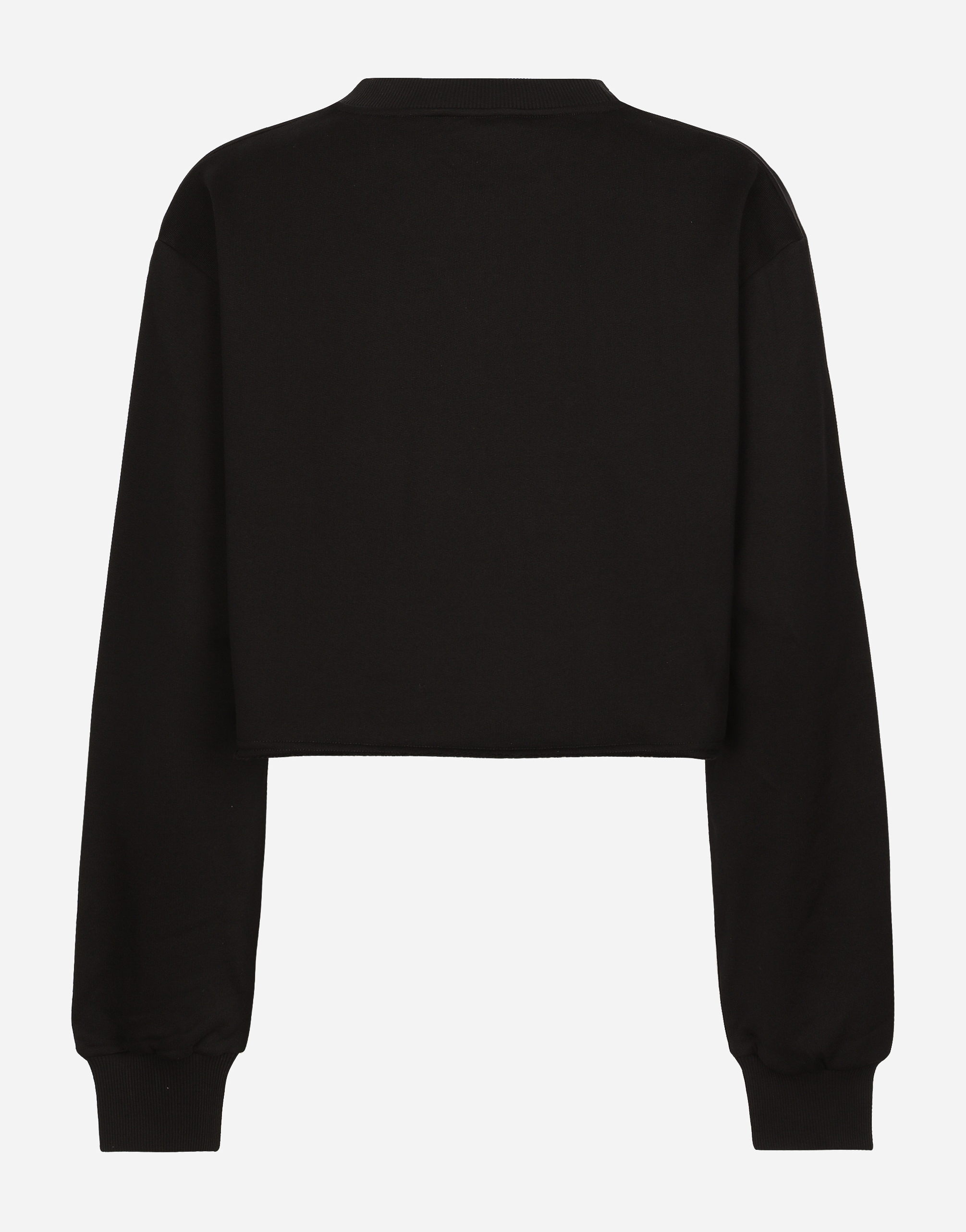 Shop Dolce & Gabbana Jersey Sweatshirt With Dolce&gabbana Print In Black