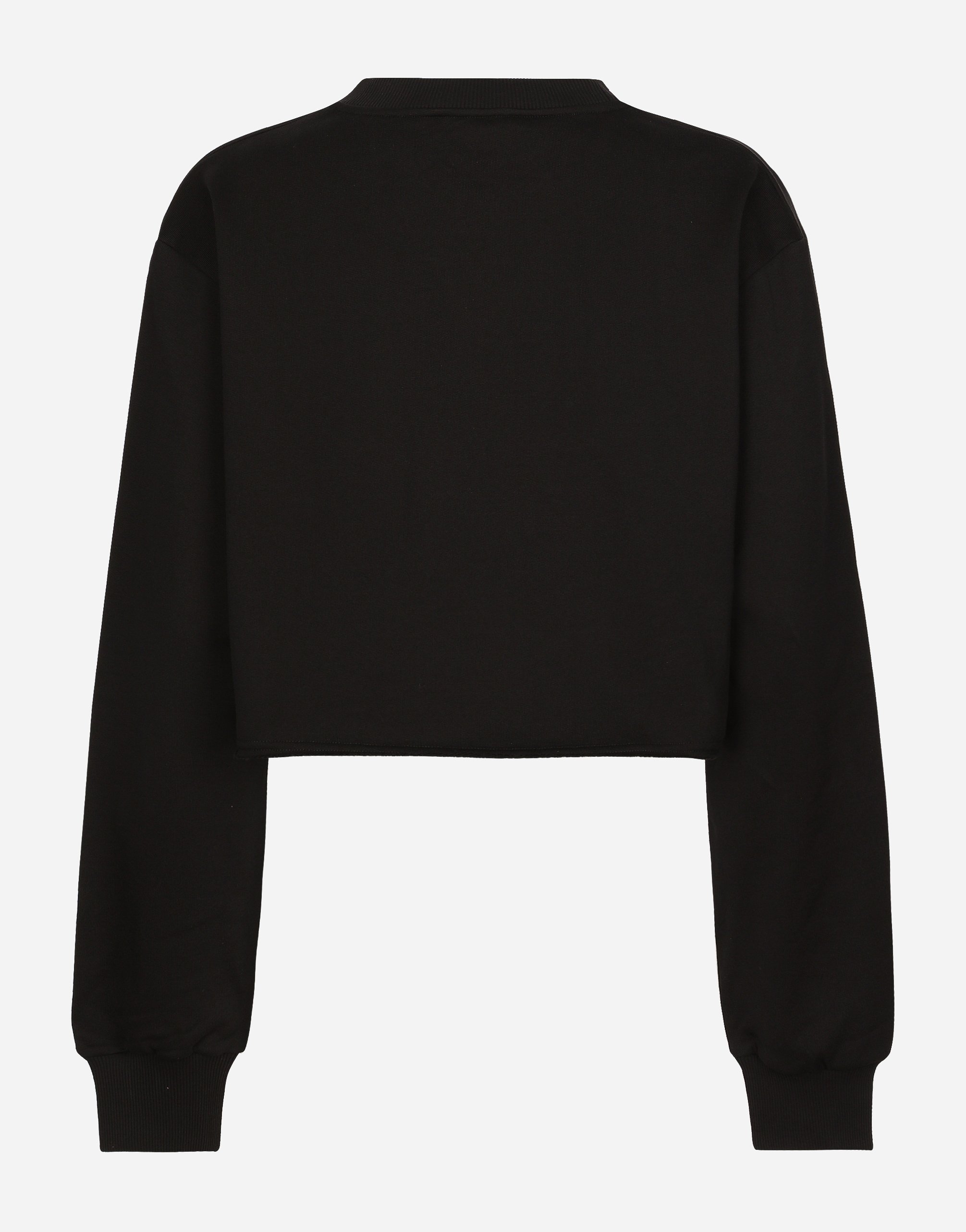 Dolce & Gabbana Jersey Sweatshirt With Dolce&gabbana Print In Black