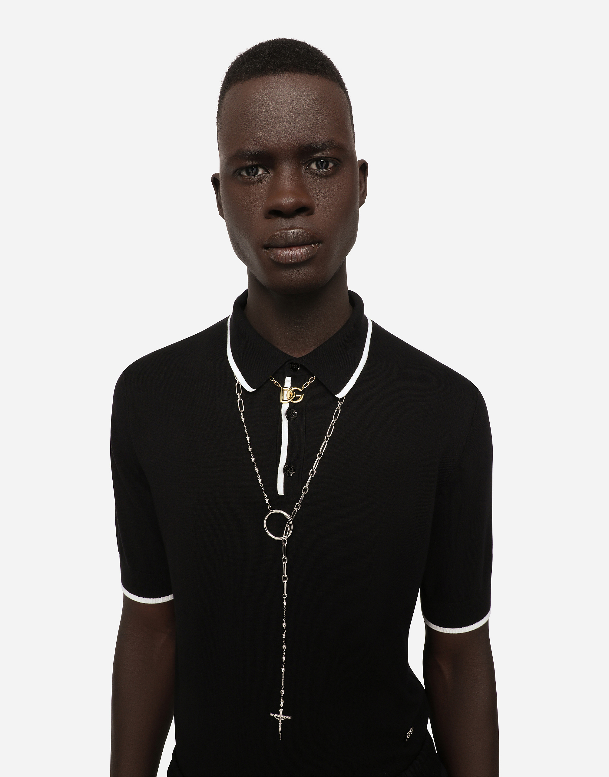 DOLCE & GABBANA COTTON POLO-SHIRT WITH DG PATCH