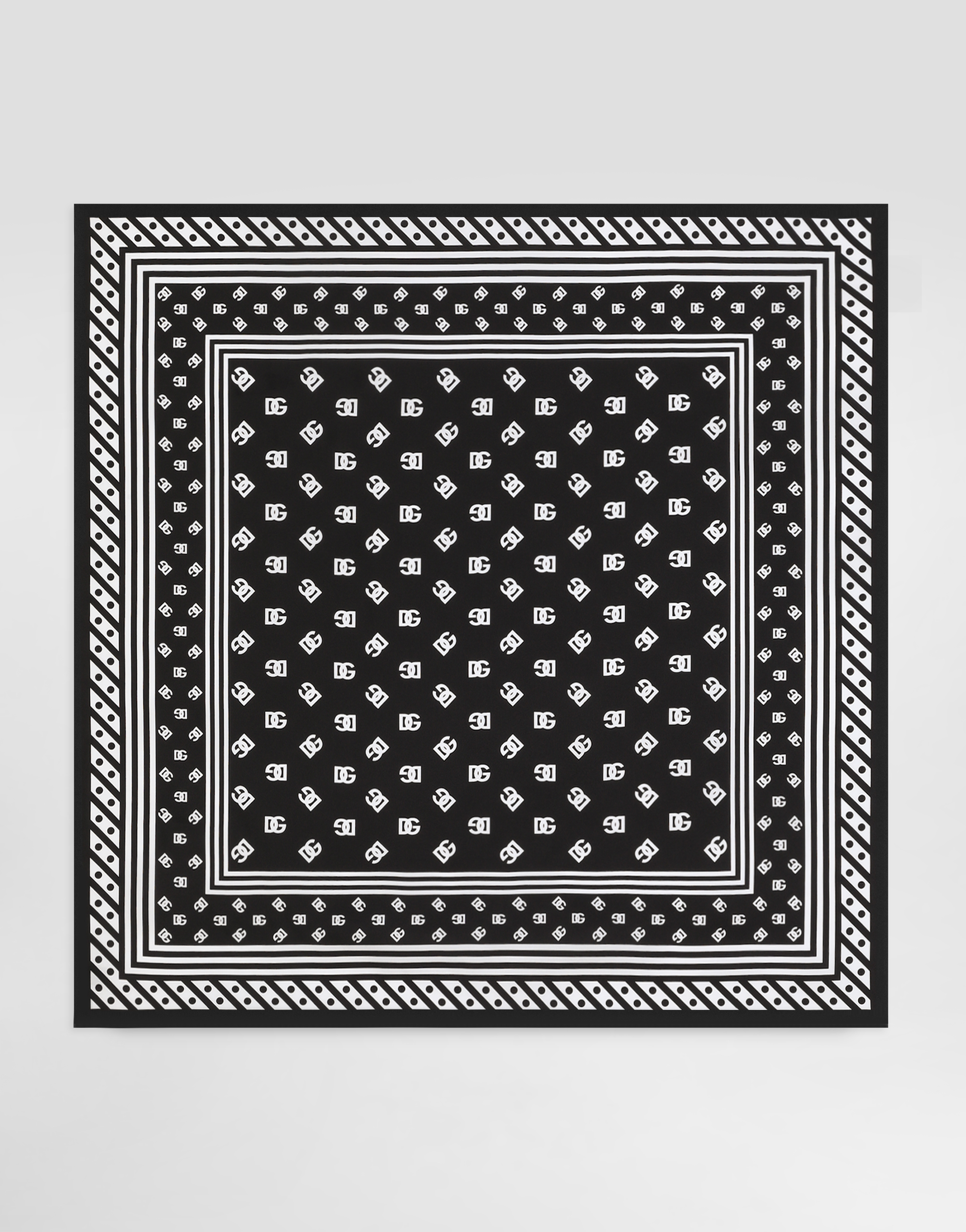 Twill scarf with all-over DG logo print (90 x 90)