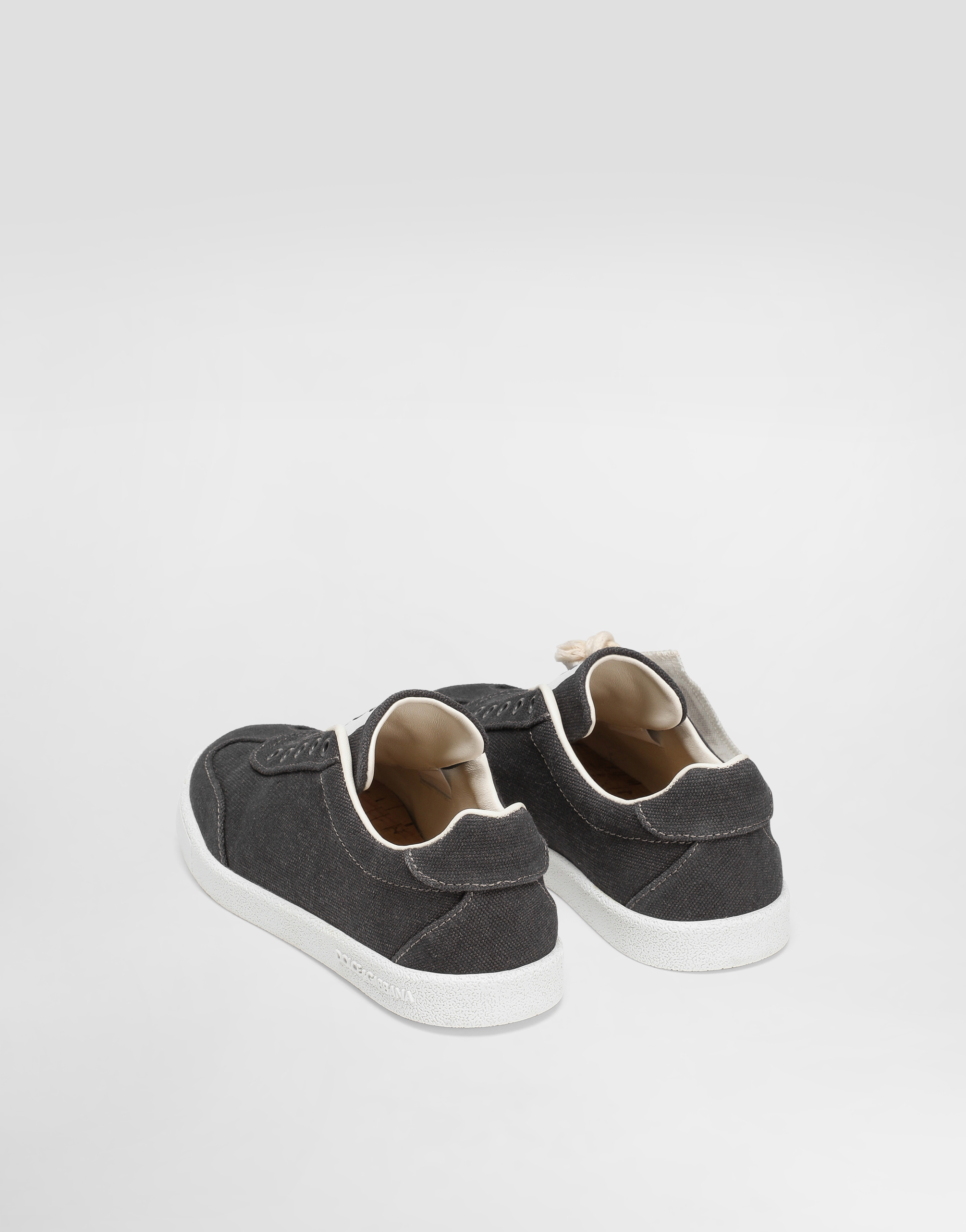 Dolce & Gabbana Canvas Slip-on Sneakers In Black