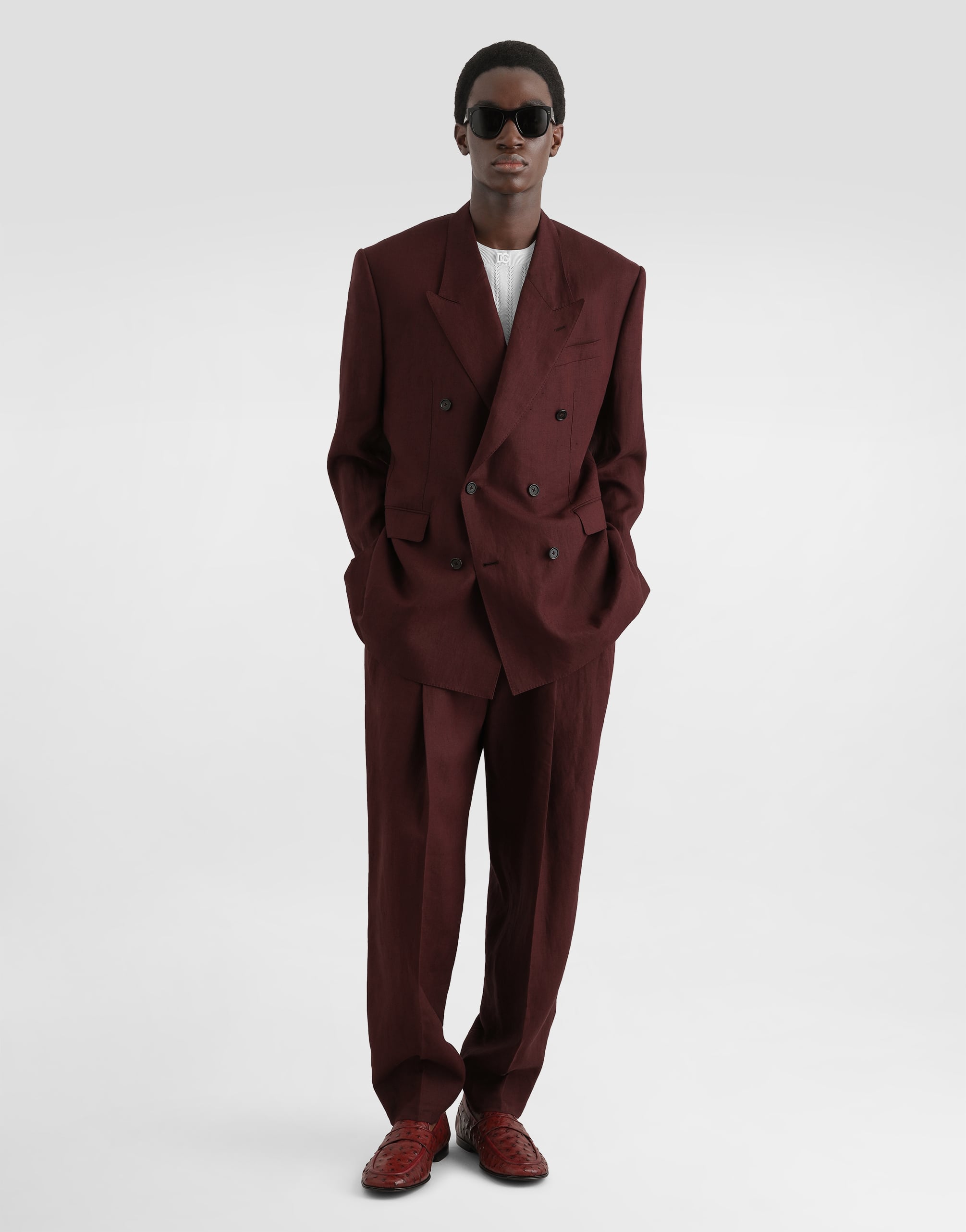  Dolce & Gabbana Jackett Sicilia Light Aus Leinen Mit Doppelreiher-verschluss - Mann Anzüge Und Blazer Mehrfarbig Leinen 50 
