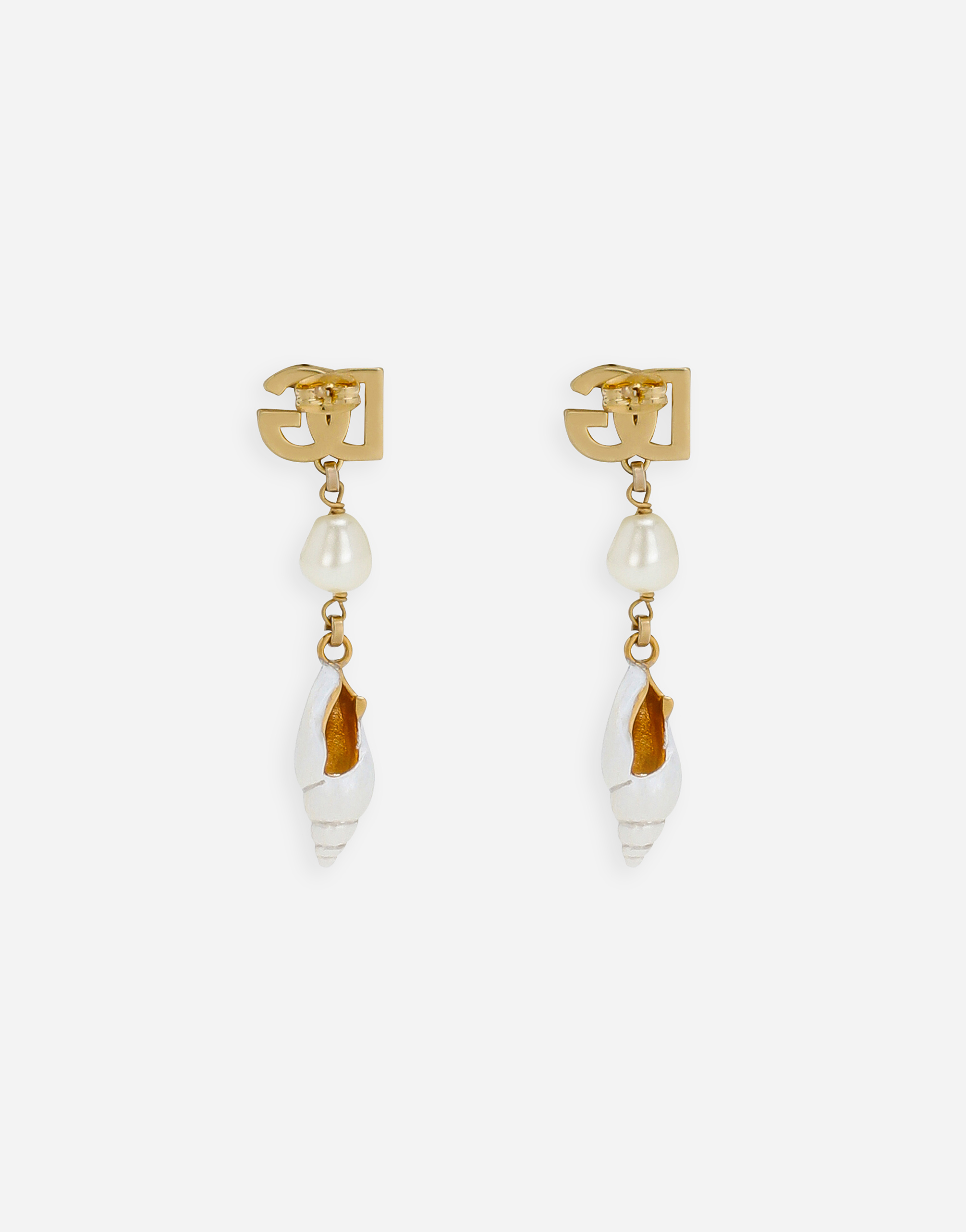 Dolce & Gabbana Dolce&gabbana Dg Shell Drop Earrings In ゴールド