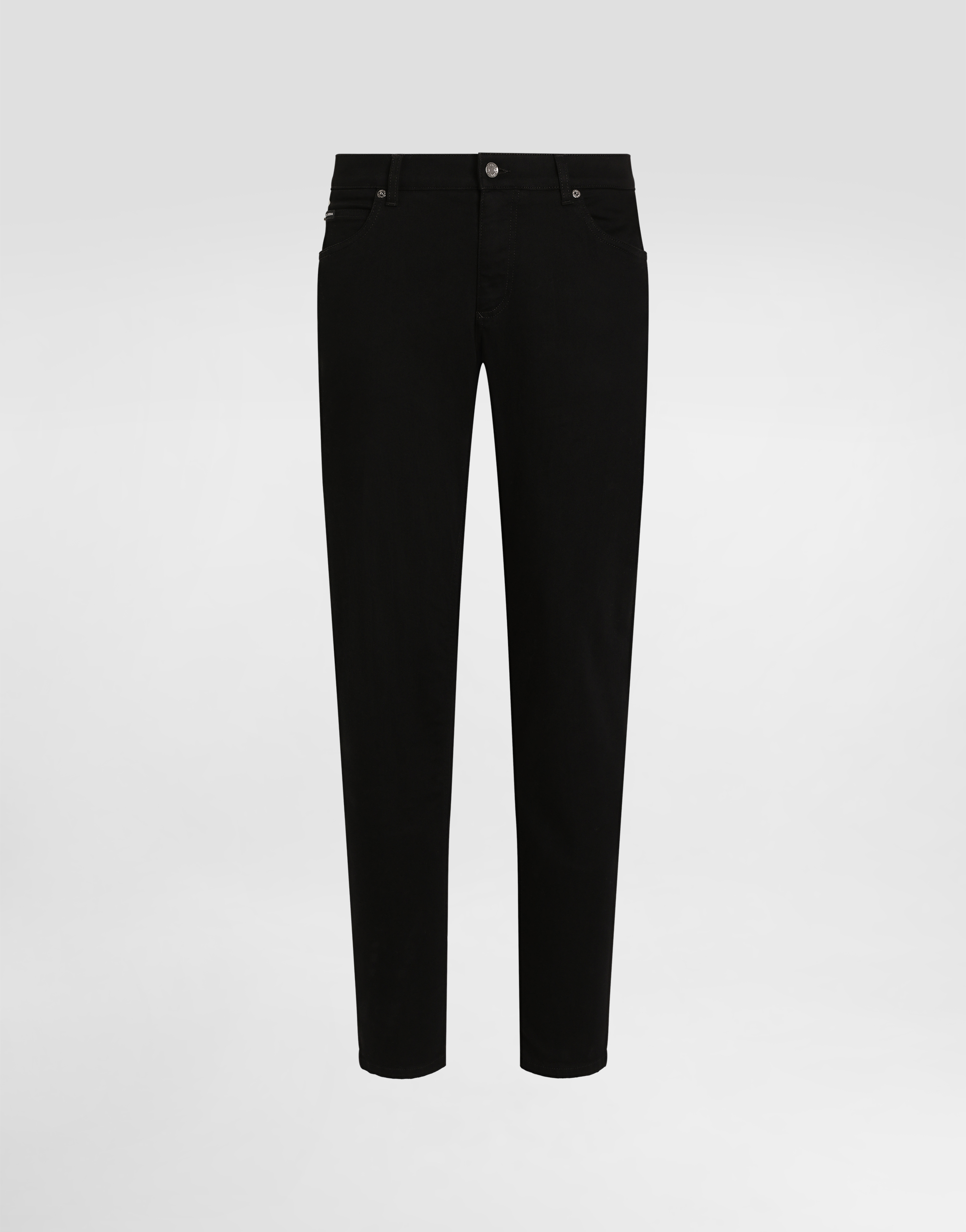 Dolce & Gabbana Regular-fit Black Wash Stretch Jeans - Man Denim Multi-colored Cotton 54