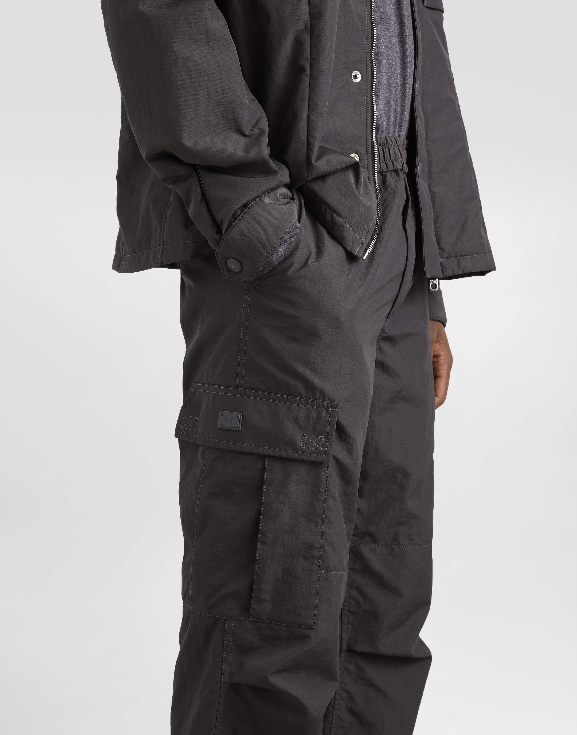 Dolce & Gabbana Technical Fabric Cargo Pants In Grey