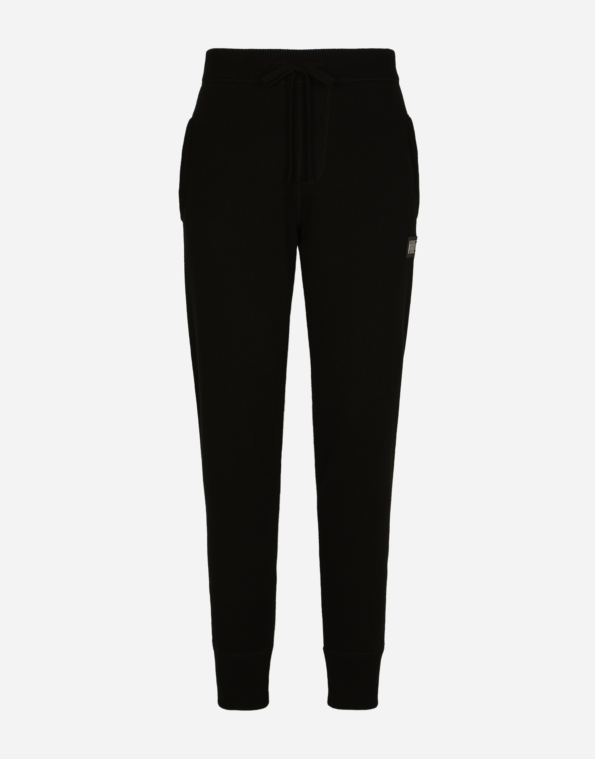 Dolce & Gabbana Wool And Cashmere Knit Jogging Pants In Blue