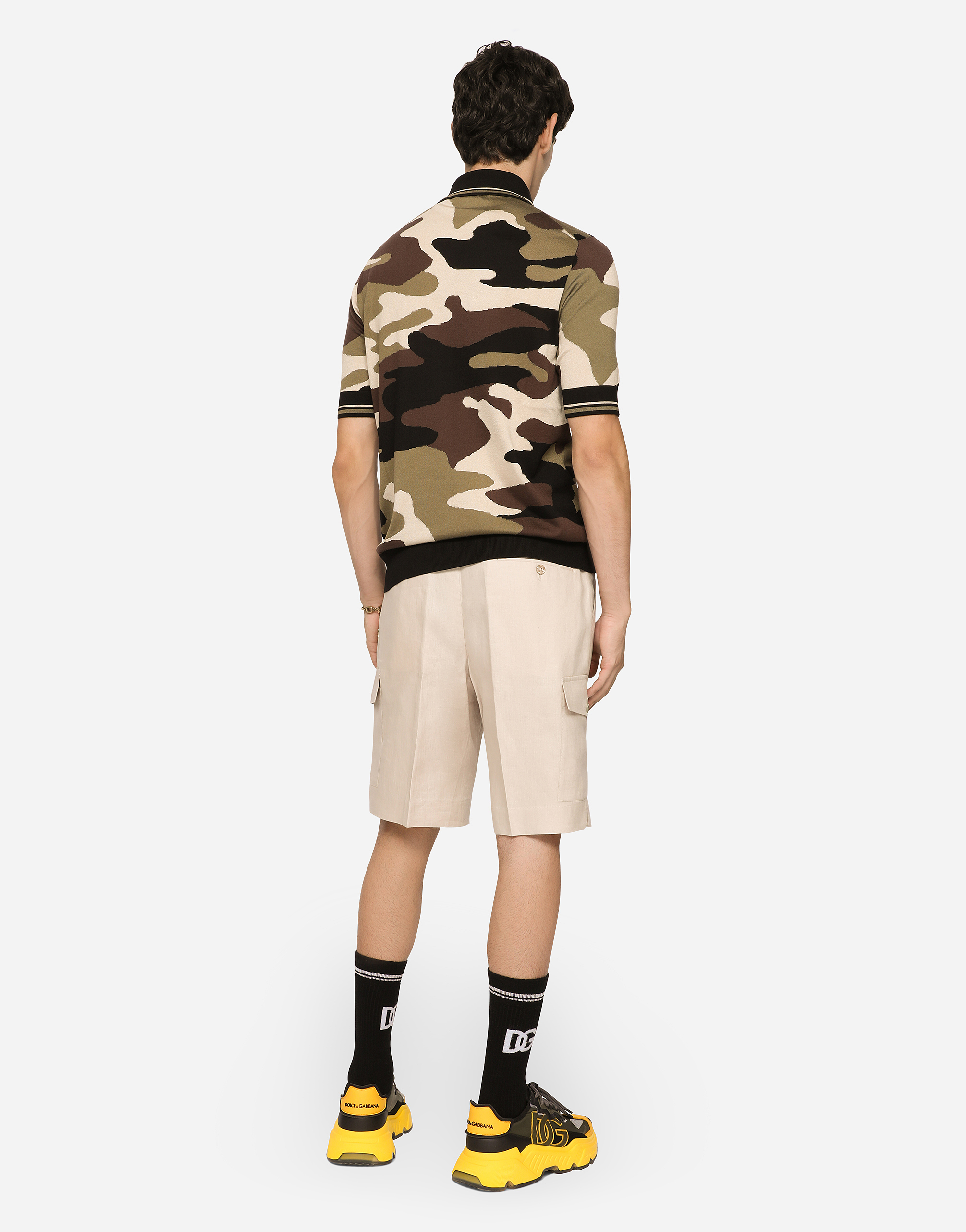 DOLCE & GABBANA BERMUDA CARGO SHORTS IN LINEN