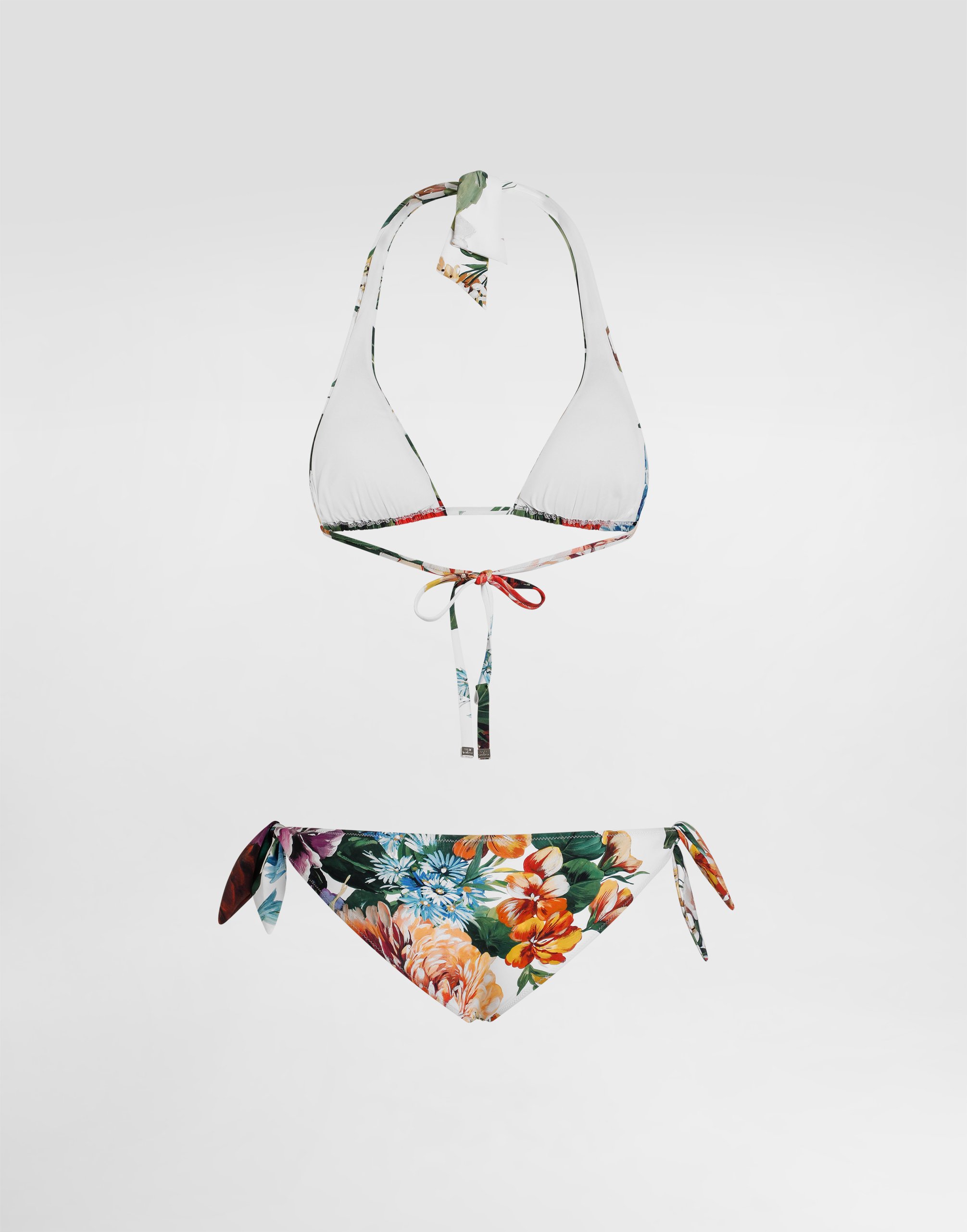 Dolce & Gabbana Flower-print Padded Triangle Bikini