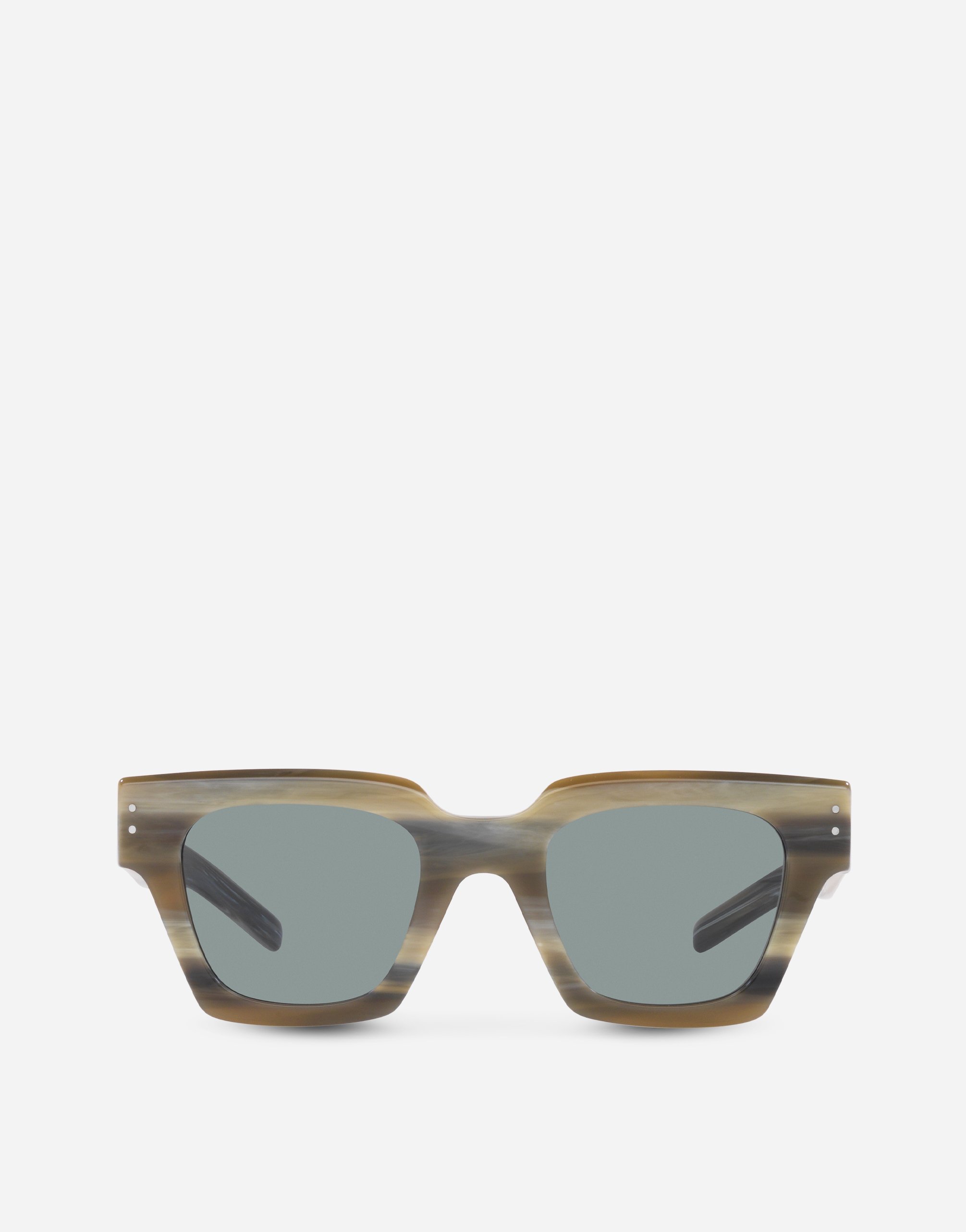 Dolce & Gabbana Men's 48mm Plastic Square Sunglasses In Gray Horn