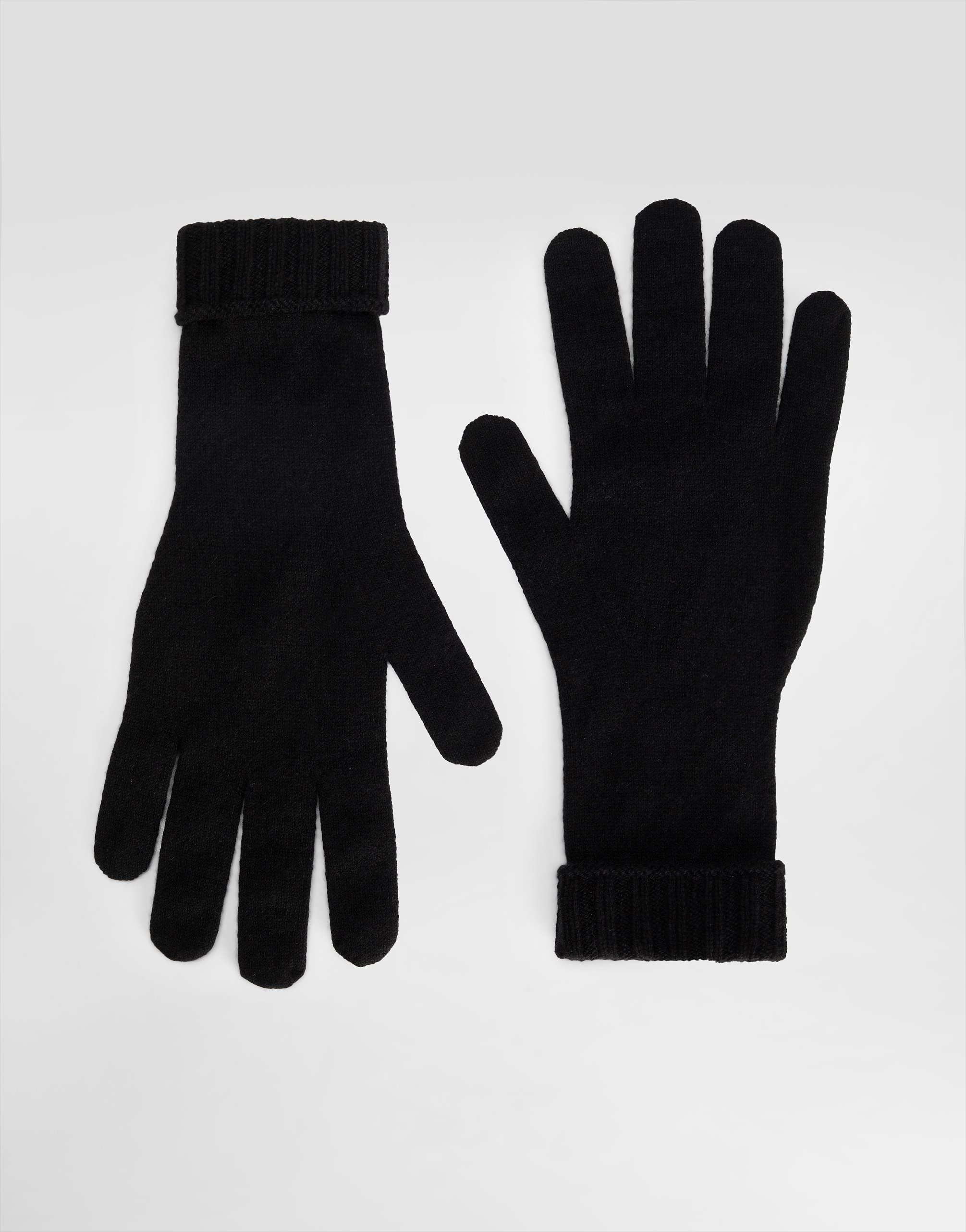Dolce & Gabbana Cashmere Knit Gloves In Black