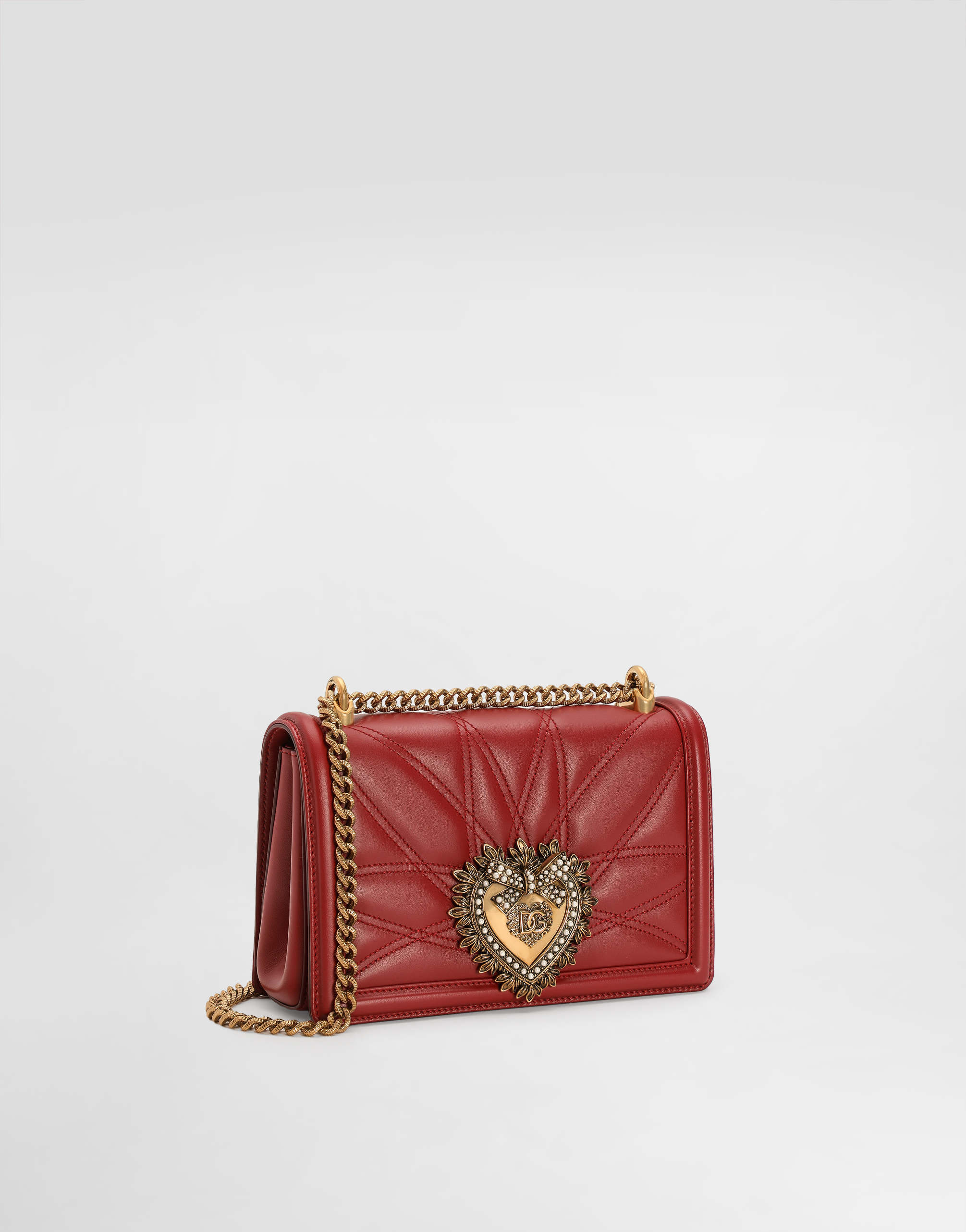  Dolce & Gabbana Sac Devotion Moyen Format En Cuir Nappa Matelassé - Mujer Bolsos Al Hombro Y Bandoleras Rojo Piel Onesize 