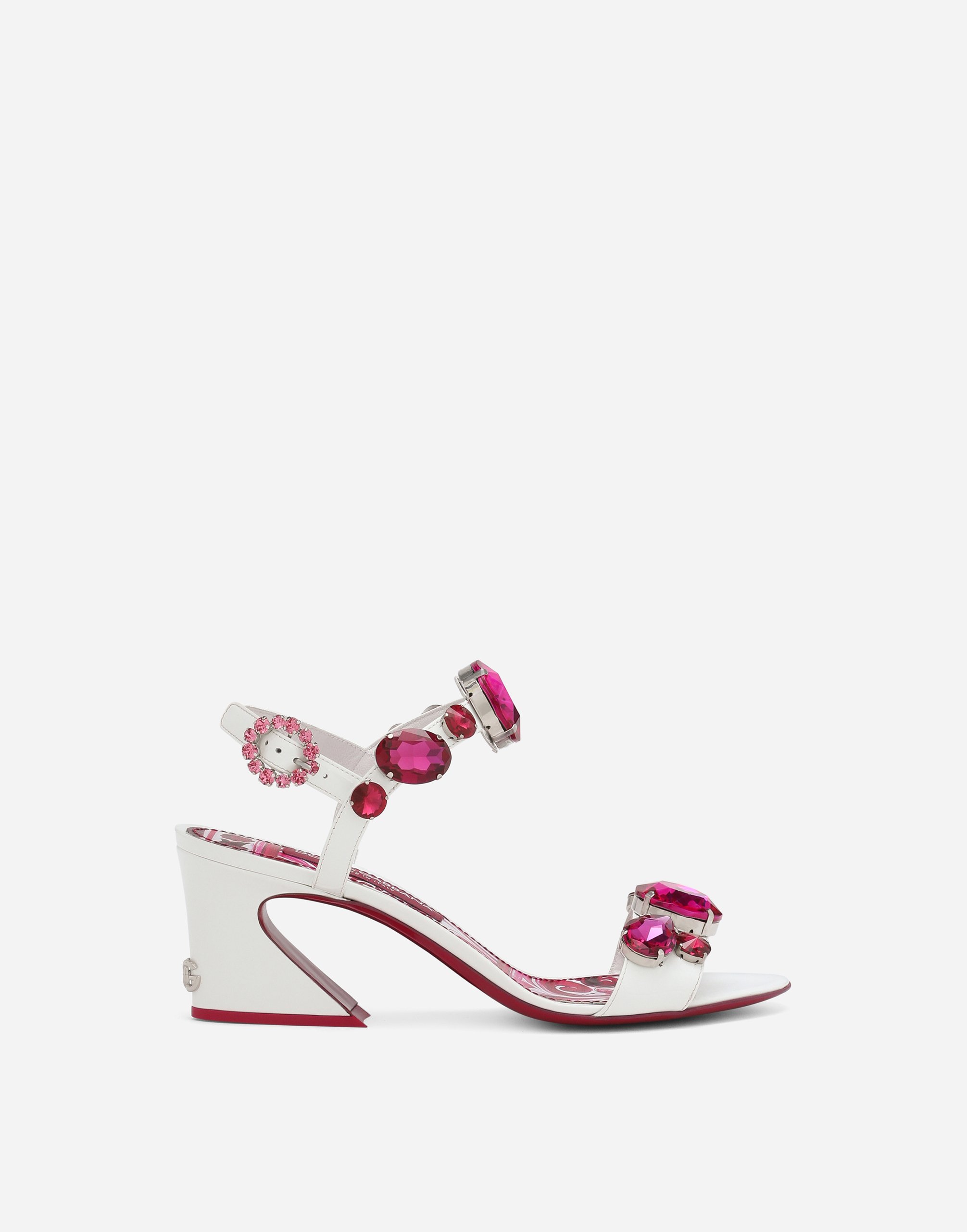 Shop Dolce & Gabbana Patent Leather Sandals In Multicolor
