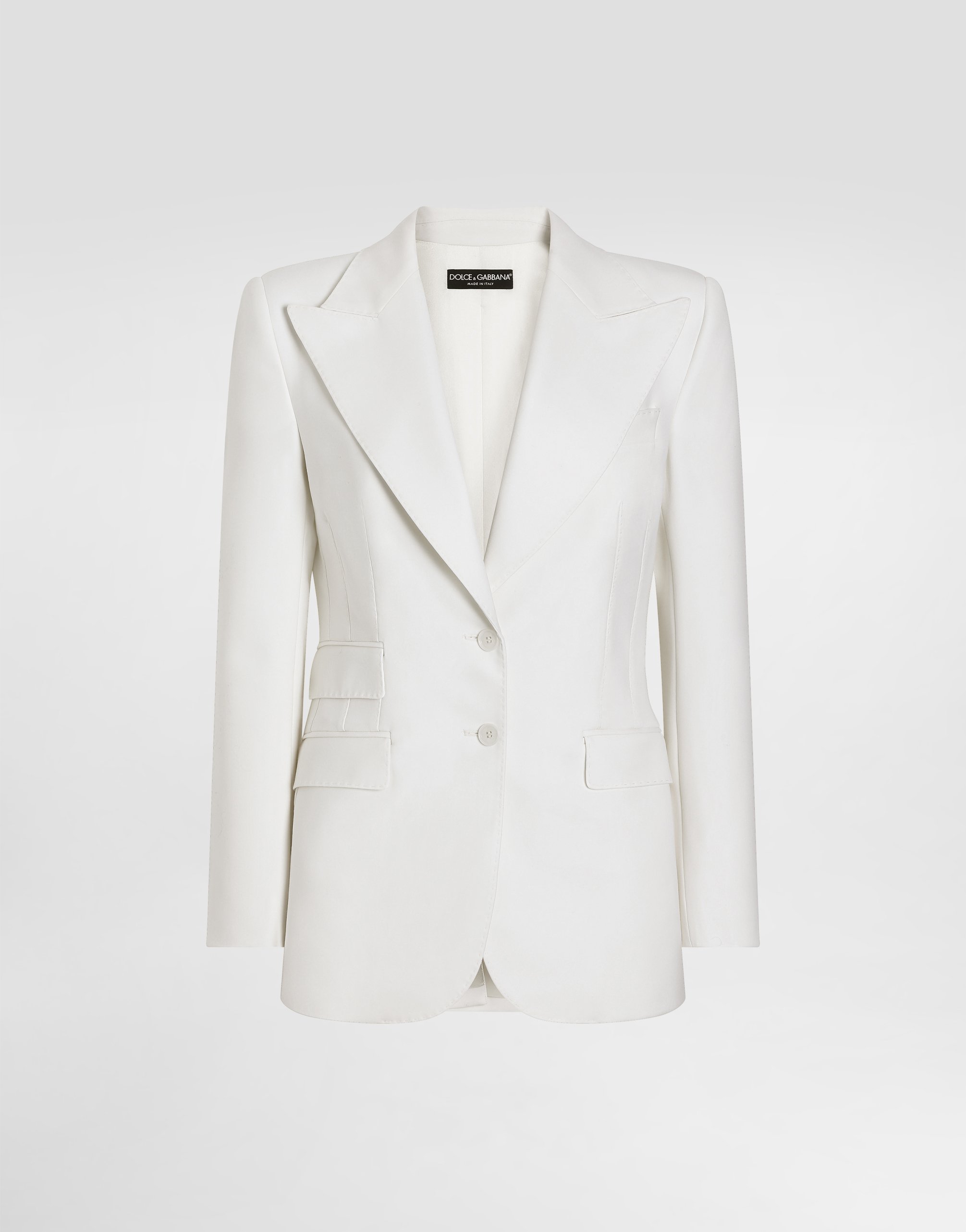 Single-breasted woolen Turlington blazer